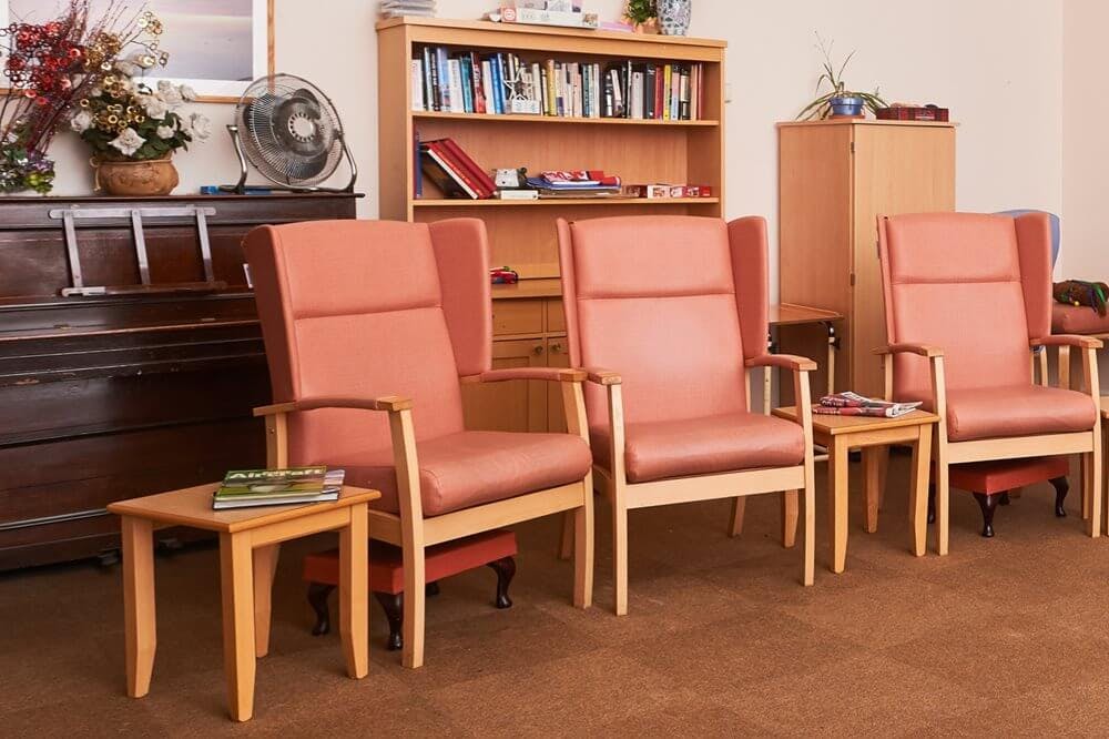 Lounge of Heavers Court care home in London, Greater London