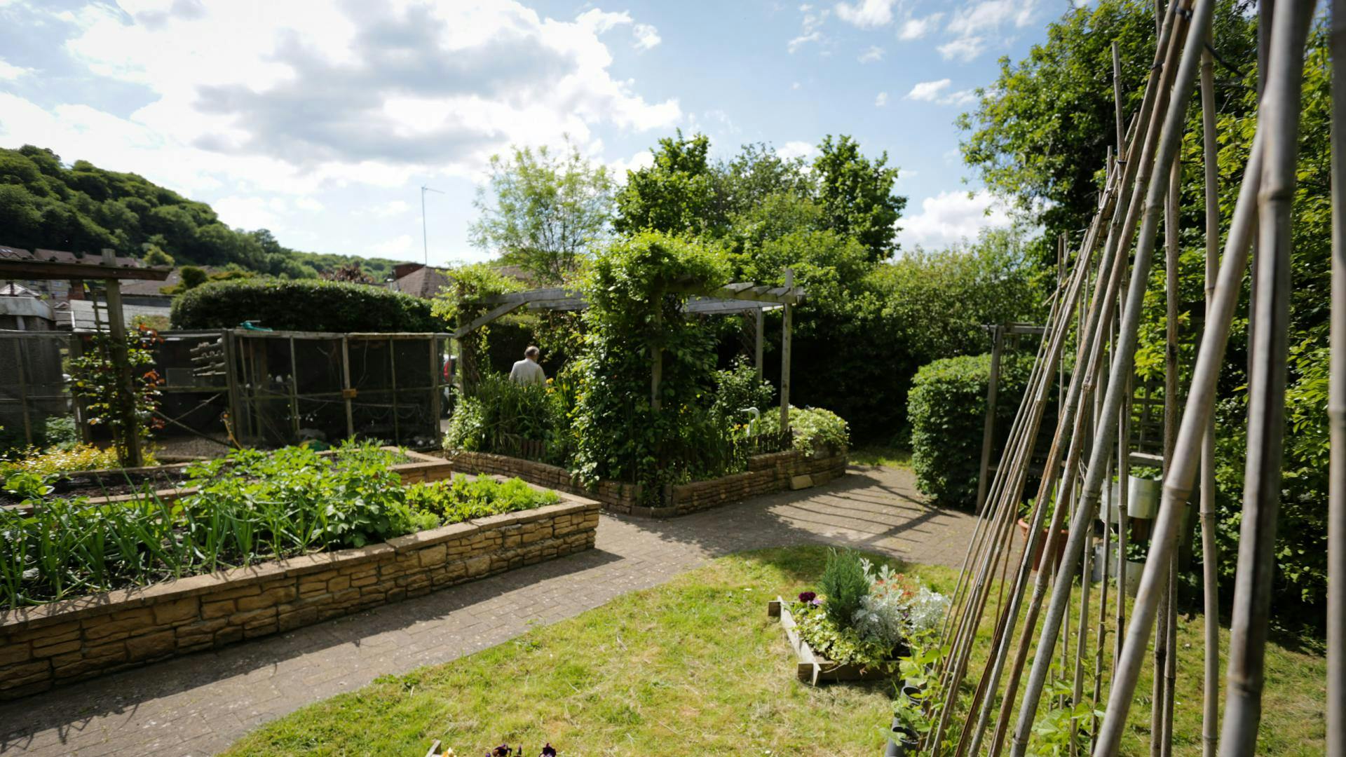 Garden at Henlow Court Care Home in Dursley, Gloucestershire