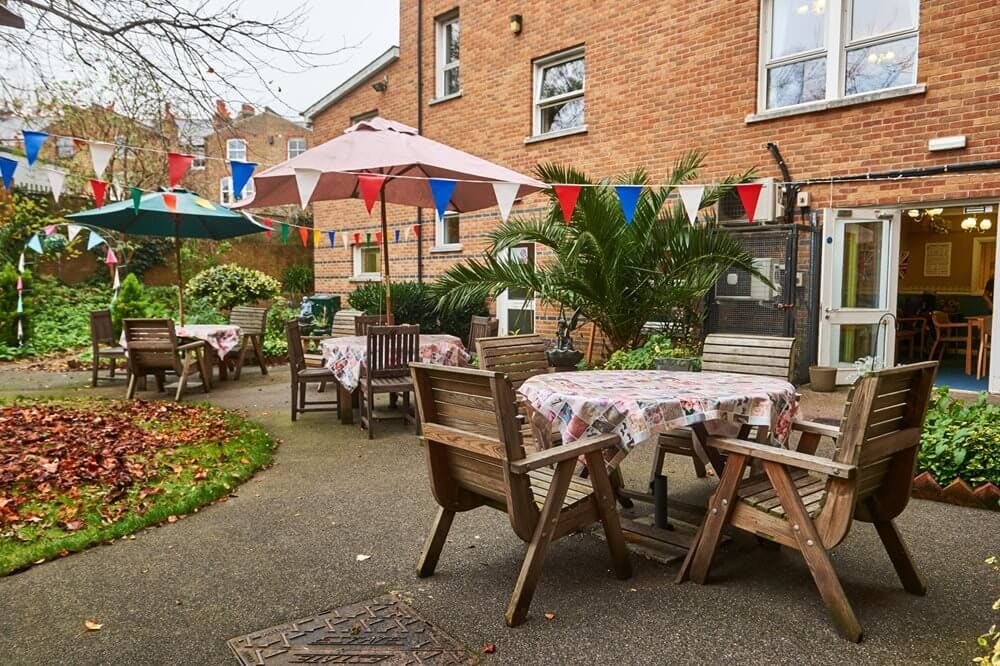 Garden of Highbury New Park care home in London, Greater London