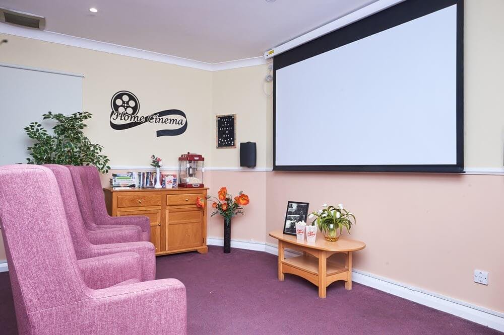 Cinema of Highbury New Park care home in London, Greater London