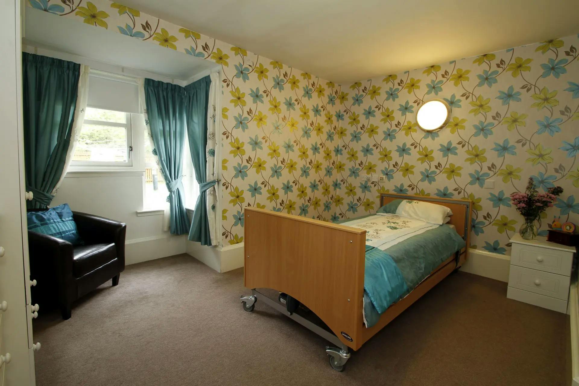 Bedroom at Hillview Court Care Home in Alloa, Clackmanshire