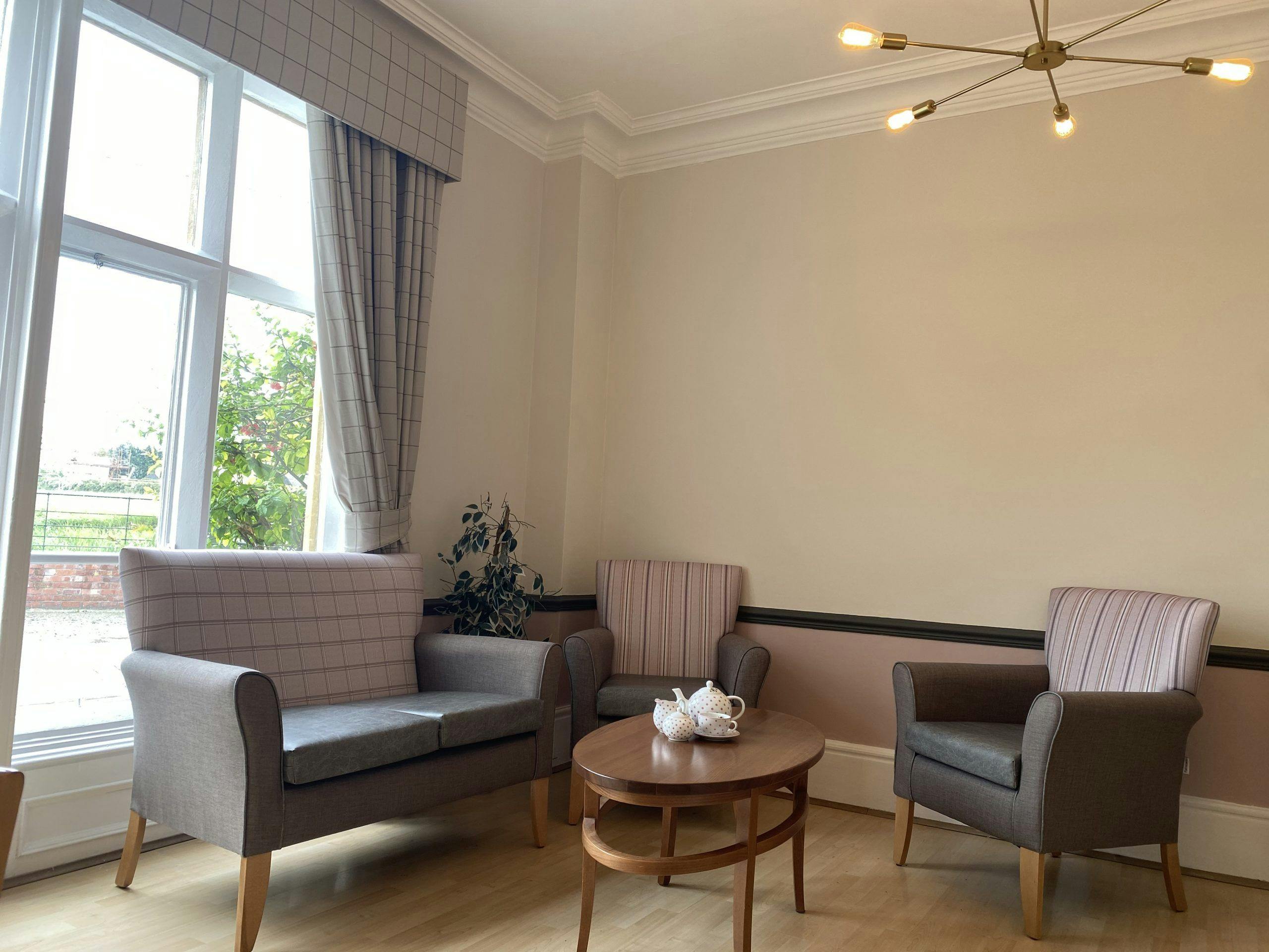Lounge of Holmer care home in Holmer, Hereford