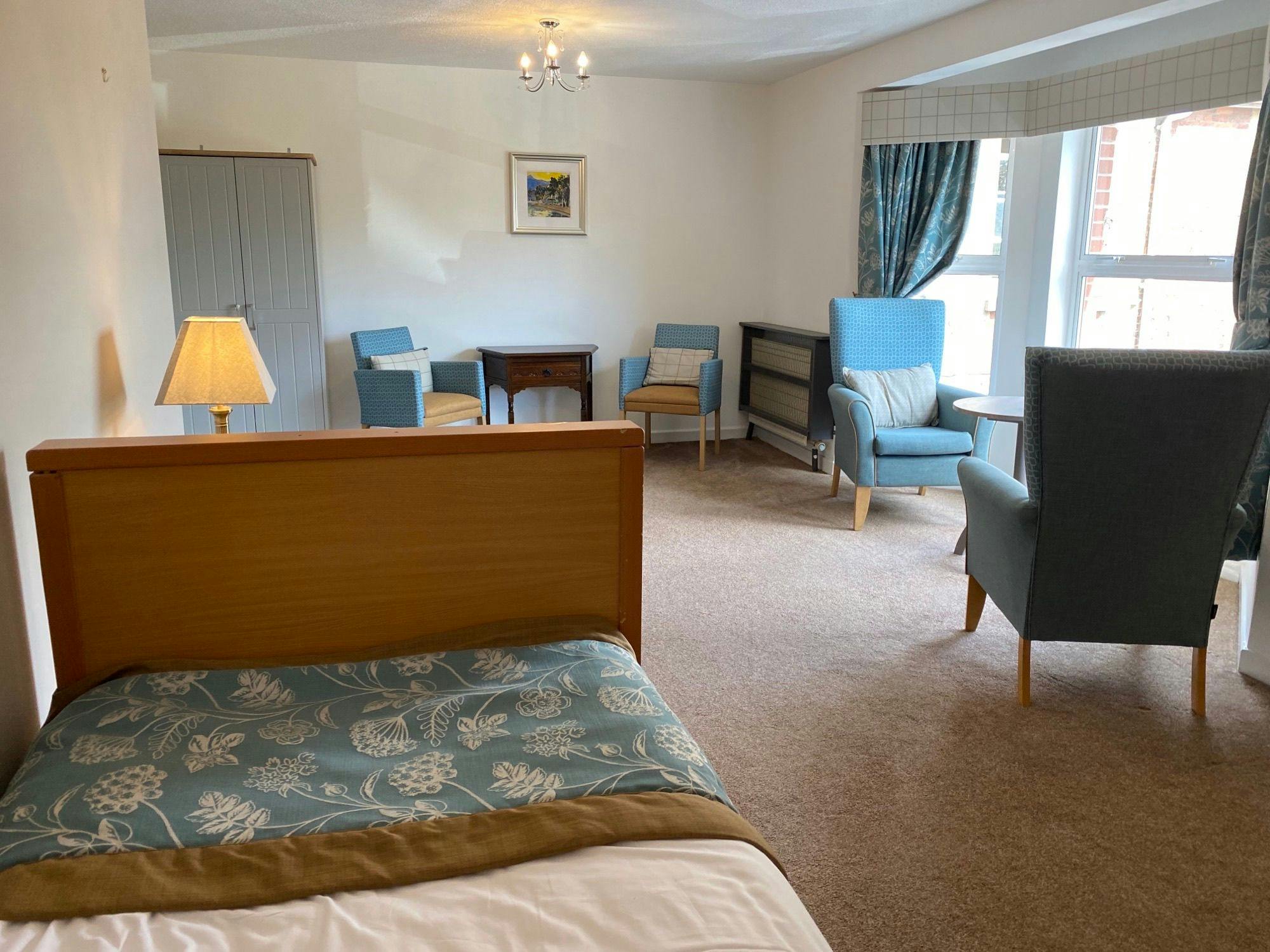 Bedroom of Holmer care home in Holmer, Hereford