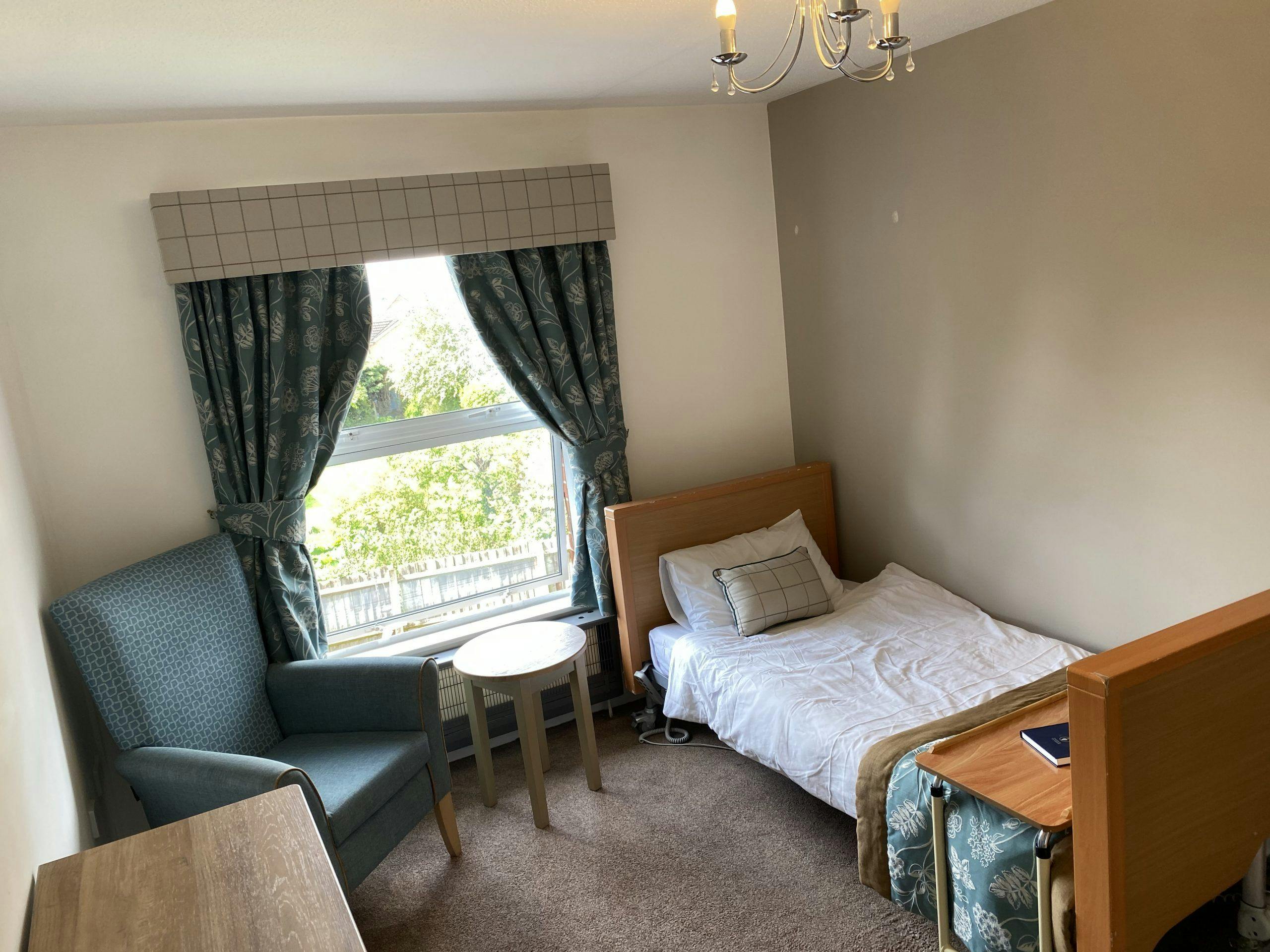 Bedroom of Holmer care home in Holmer, Hereford