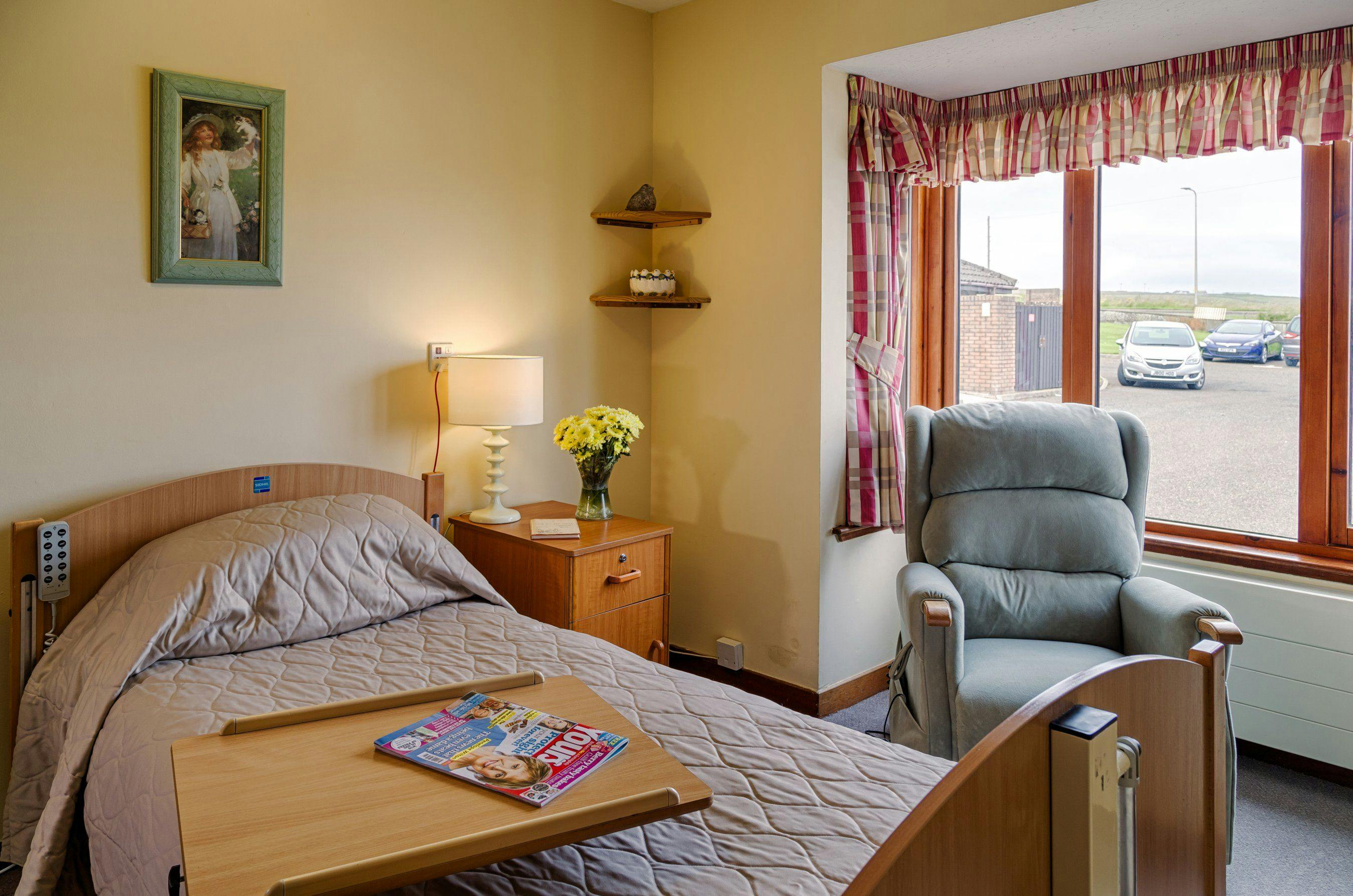 Bedroom at Pentland View Care Home in Thurso, Highland