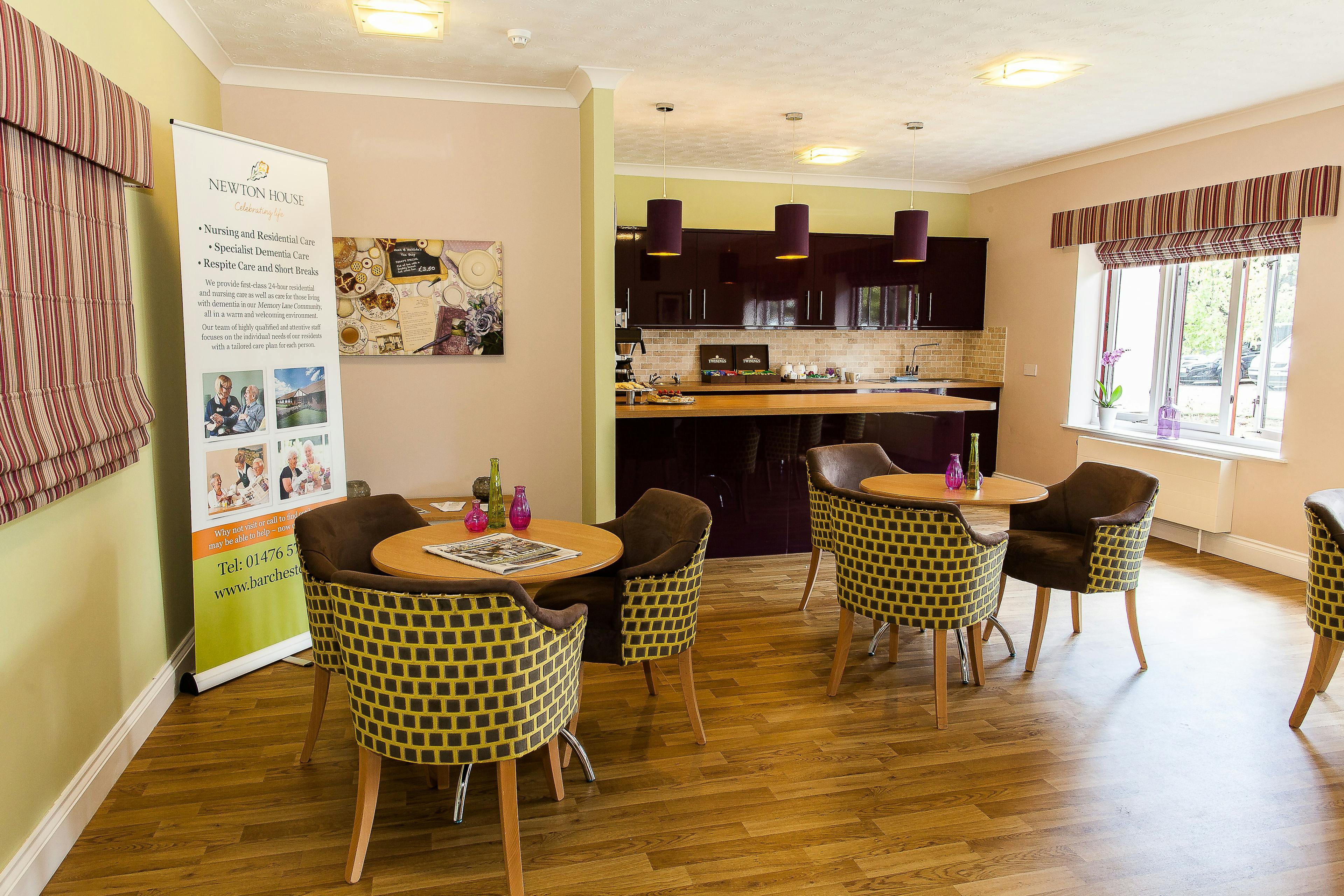 Cafe Area of Newton House Care Home in Grantham, South Kesteven