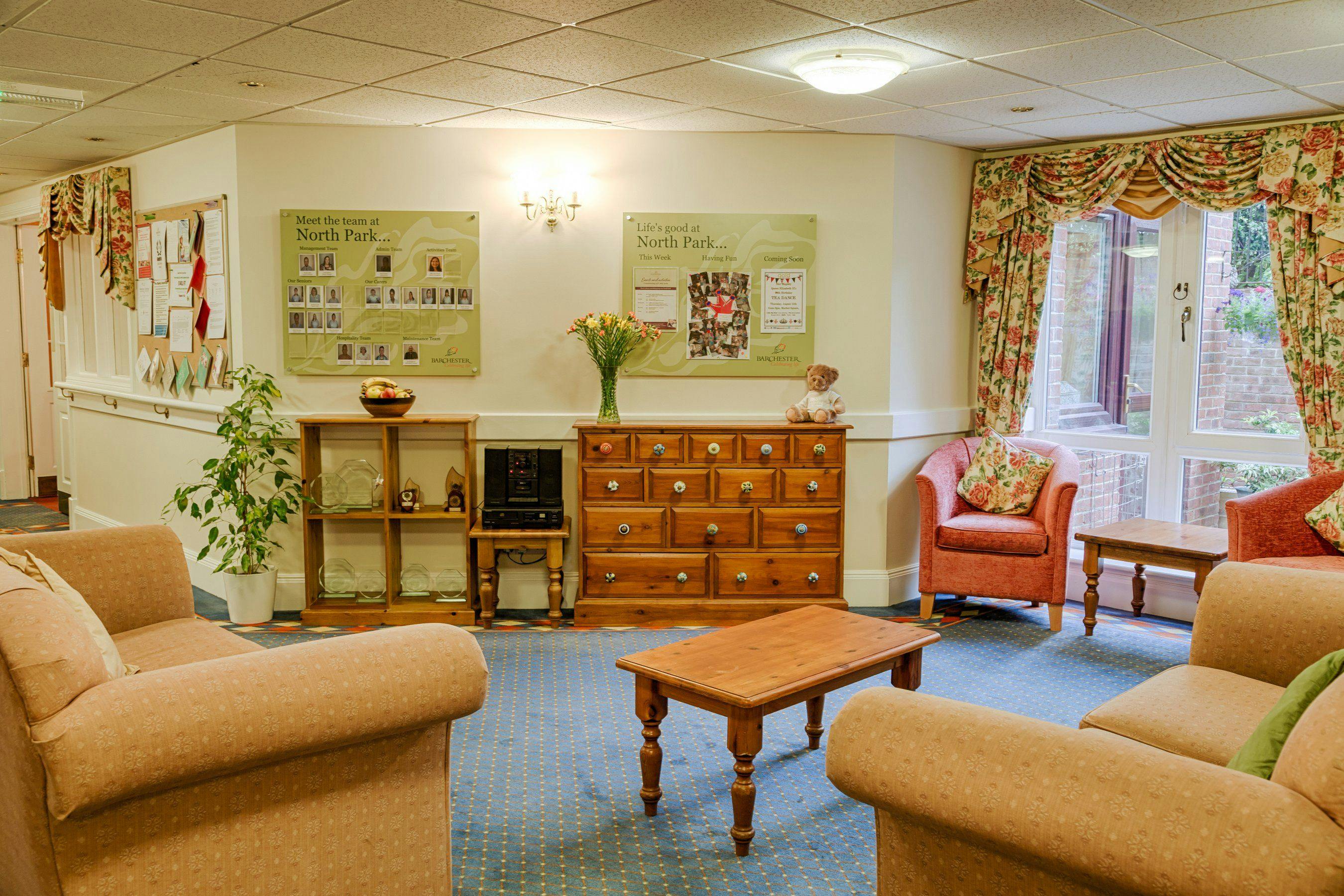 The Communal Lounge at North Park Care Home in Darlington, North East England
