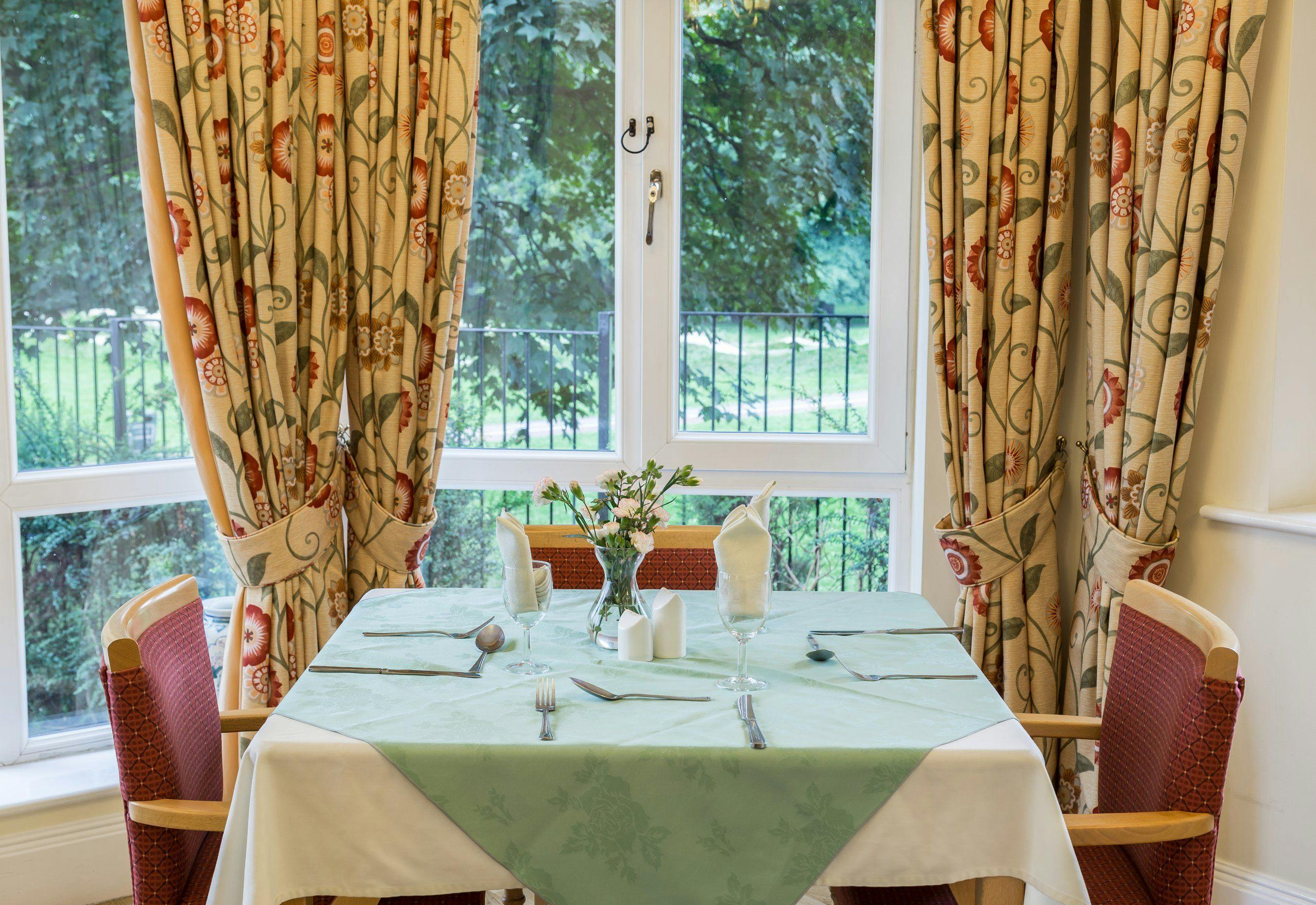The Dining Room at North Park Care Home in Darlington, North East England