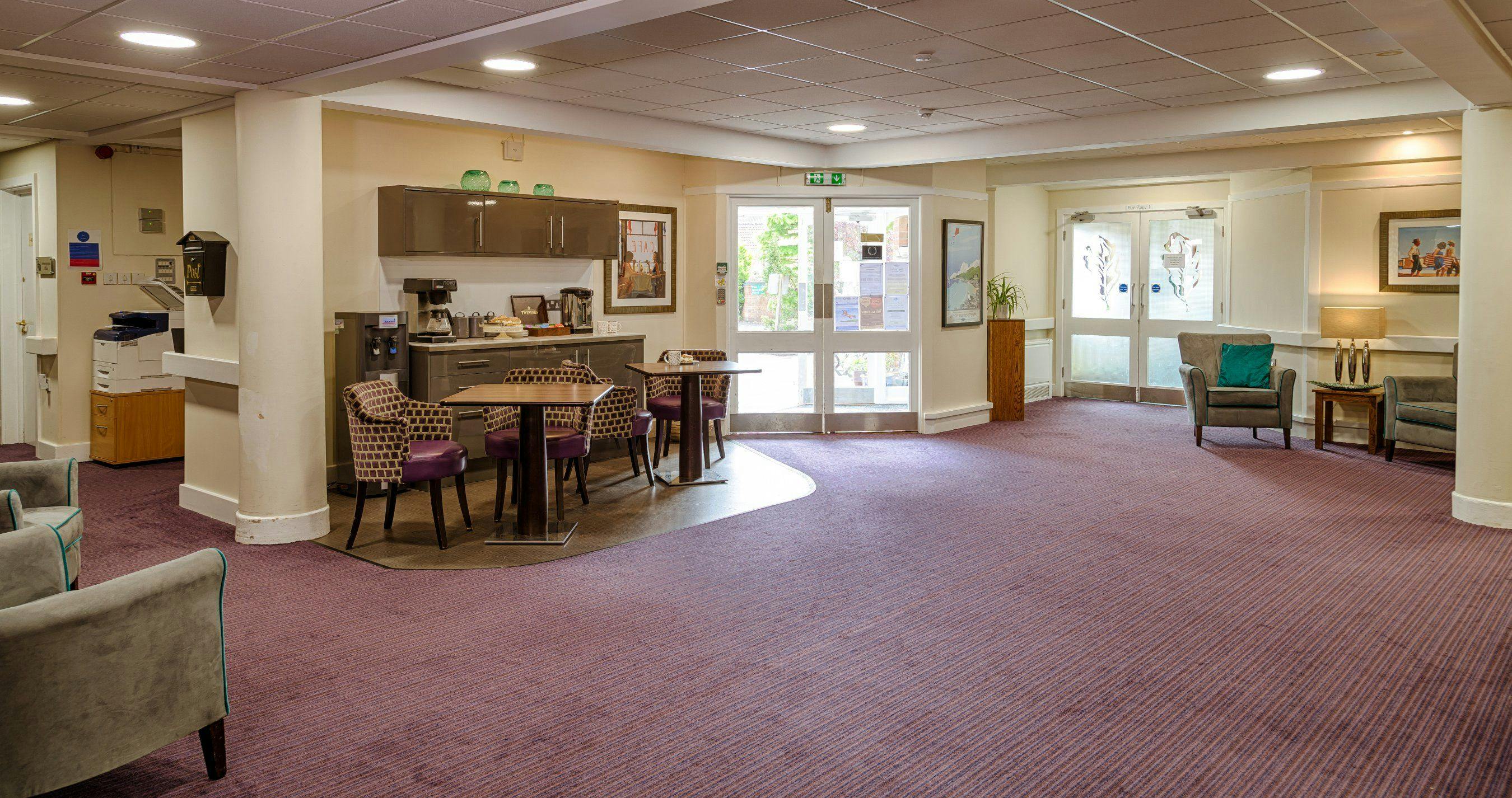 Cafe at Mallard Court Care home in Bridlington, East Riding of Yorkshire