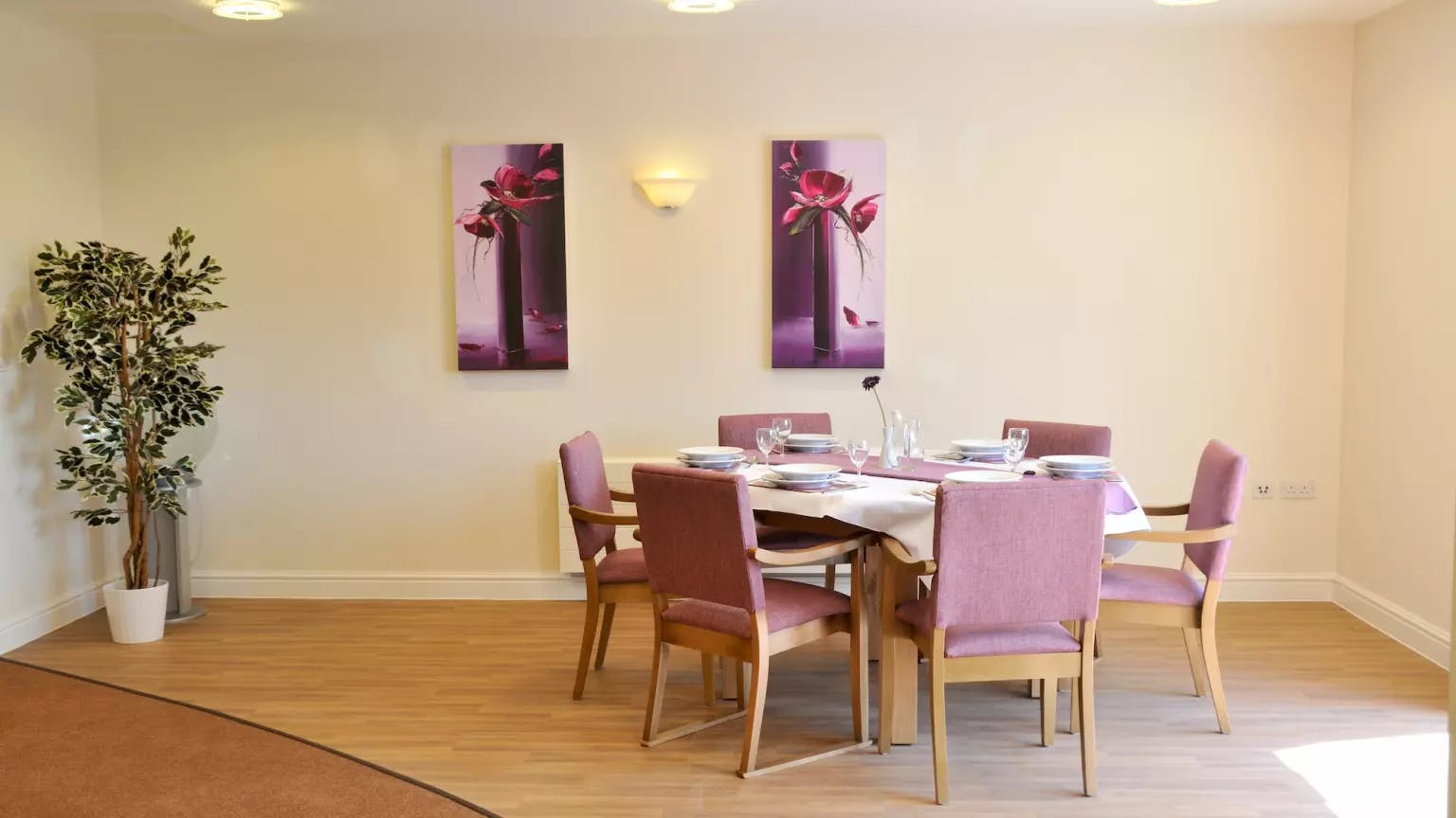Dining room of Jubilee Court care home in Stevenage, Hertfordshire