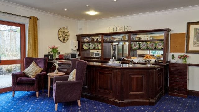 The bar area at Kents Hill Care Home in Milton Keynes, Buckinghamshire