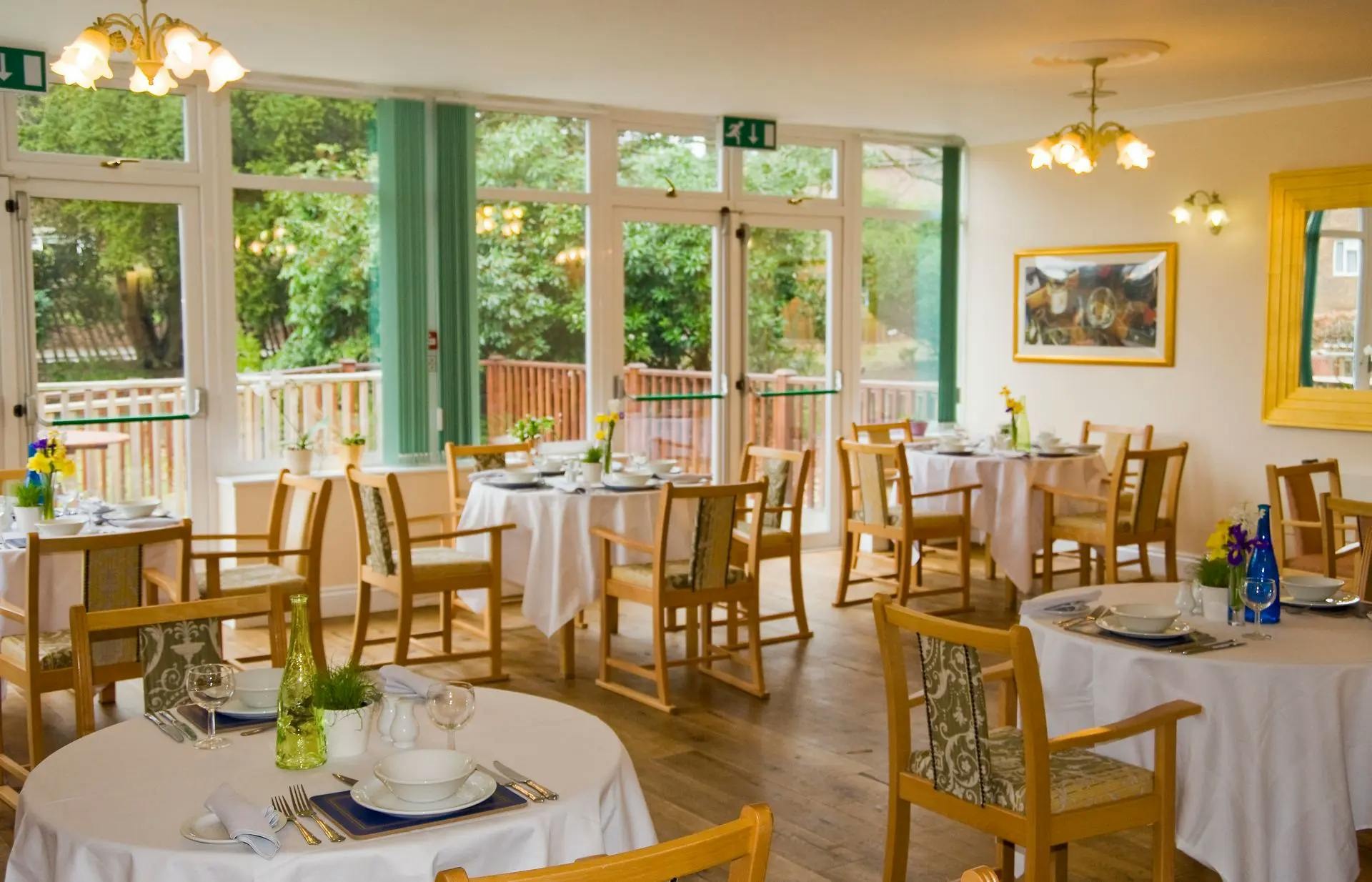 Dining area of Kippingtons care home in Sevenoaks, Kent