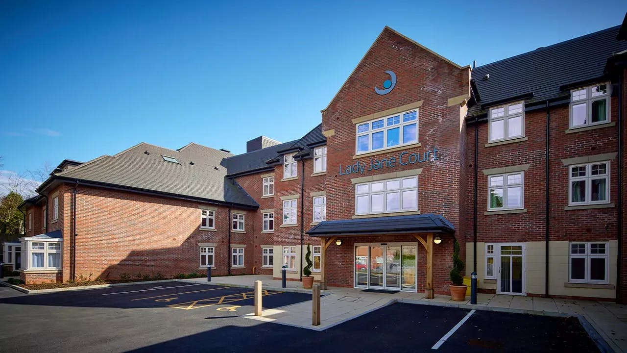 Exterior of Lady Jane Court Care Home in Leicester, Leicestershire