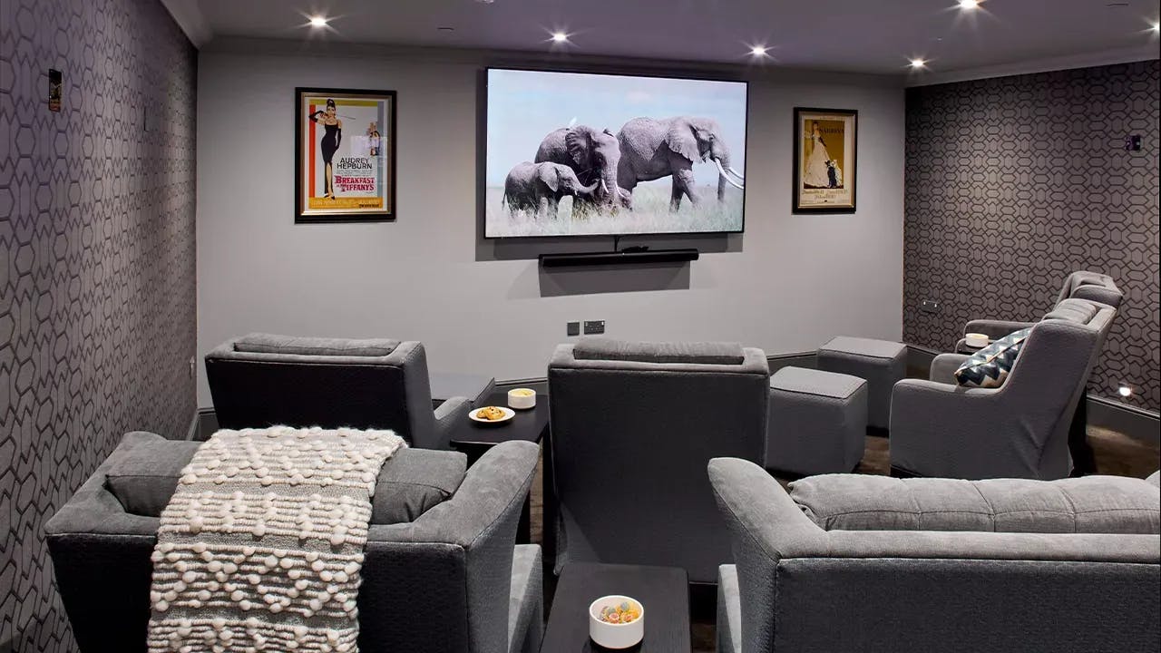 Cinema at Lady Jane Court Care Home in Leicester, Leicestershire