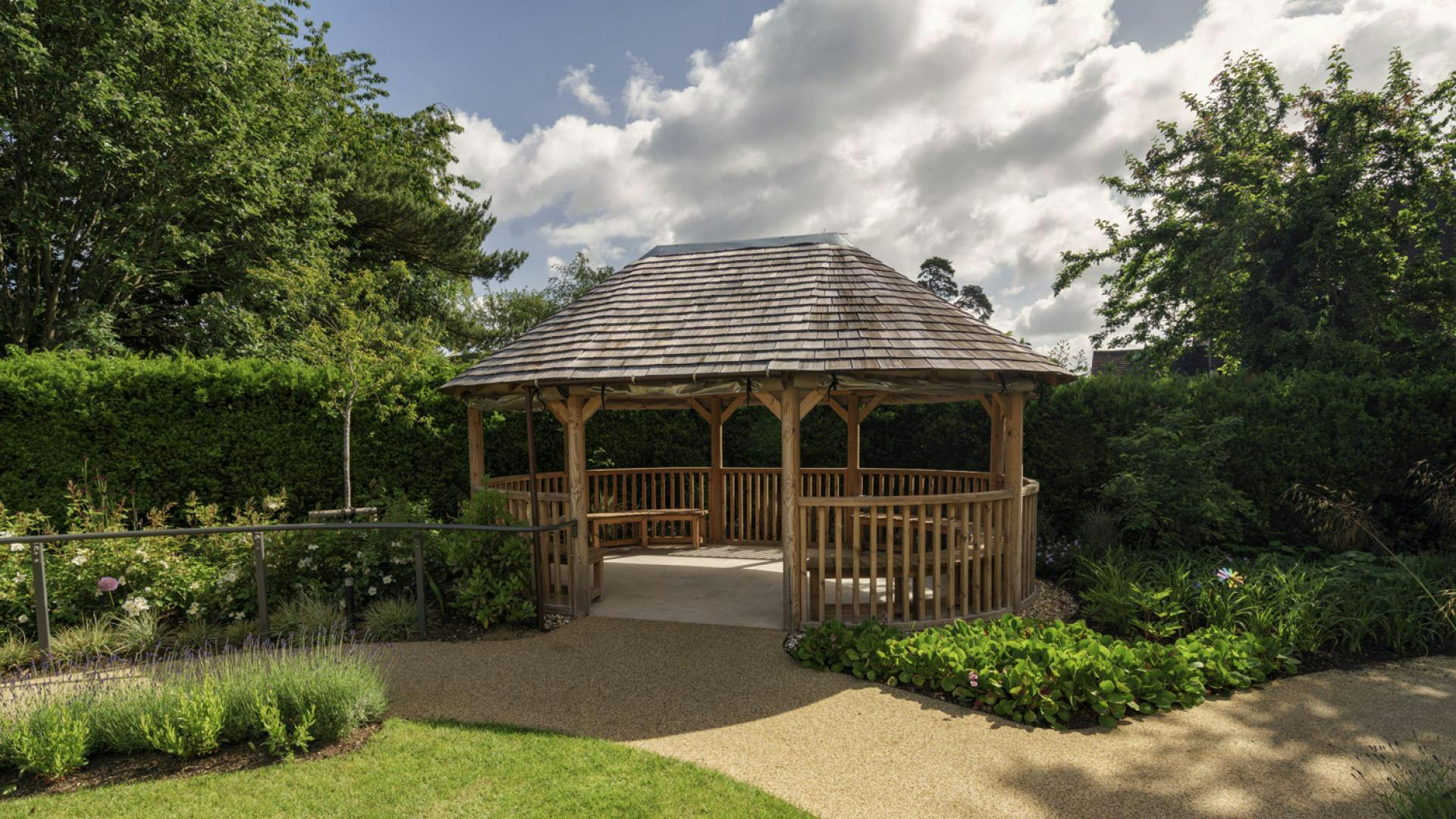 Garden at  Lake House Care Home in Banbury, Oxfordshire