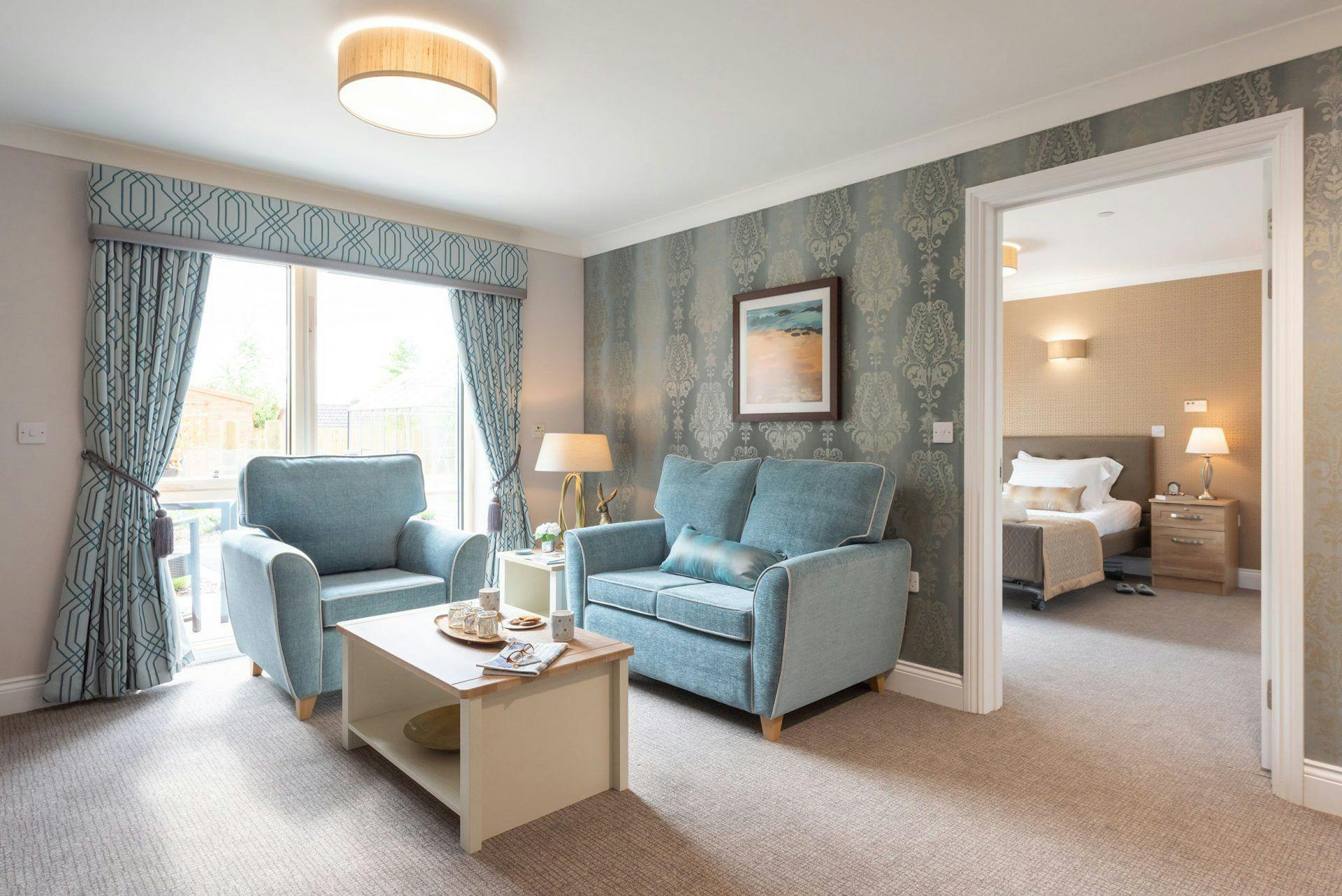Bedroom suite of Lakeview Grange care home in Chichester, West Sussex