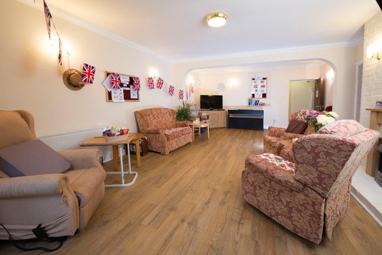 Lounge of Swimbridge House Nursing Home in Barnstaple, North Devon