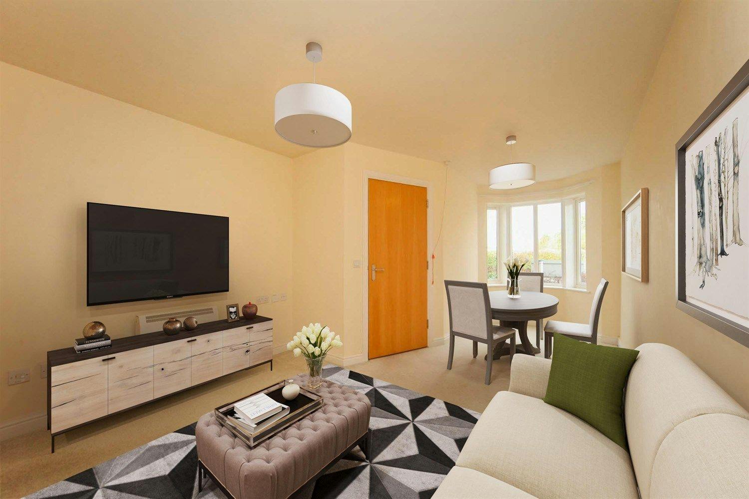 Lounge at Magnolia Grange Retirement Apartment in Weston-Super-Mare, Somerset