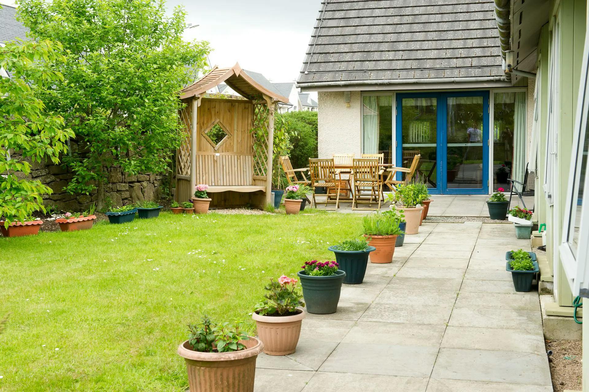 Garden of Marchglen care home in Alloa, Scotland