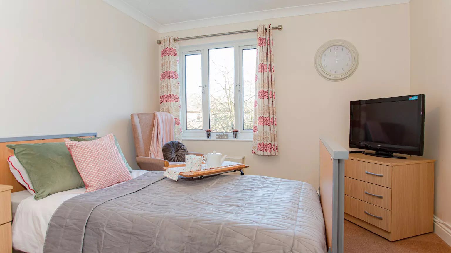 Bedroom of Mayfair Lodge care home in Watkins Rise, Hertfordshire