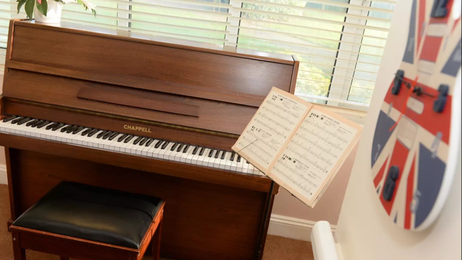 Piano of Mayfair Lodge care home in Watkins Rise, Hertfordshire