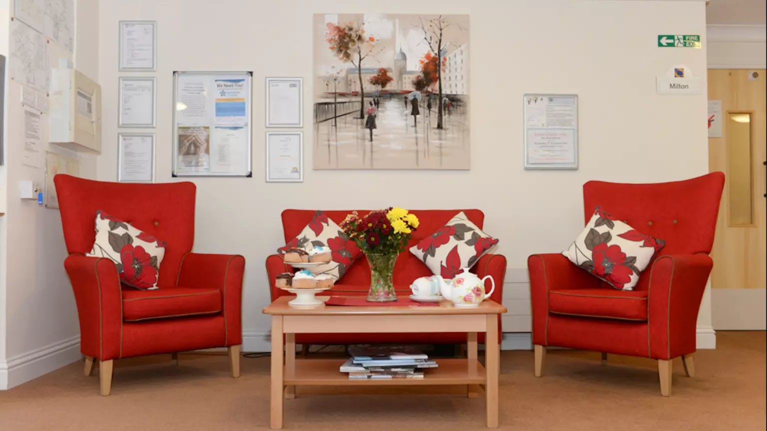 Lounge of Mayfair Lodge care home in Watkins Rise, Hertfordshire