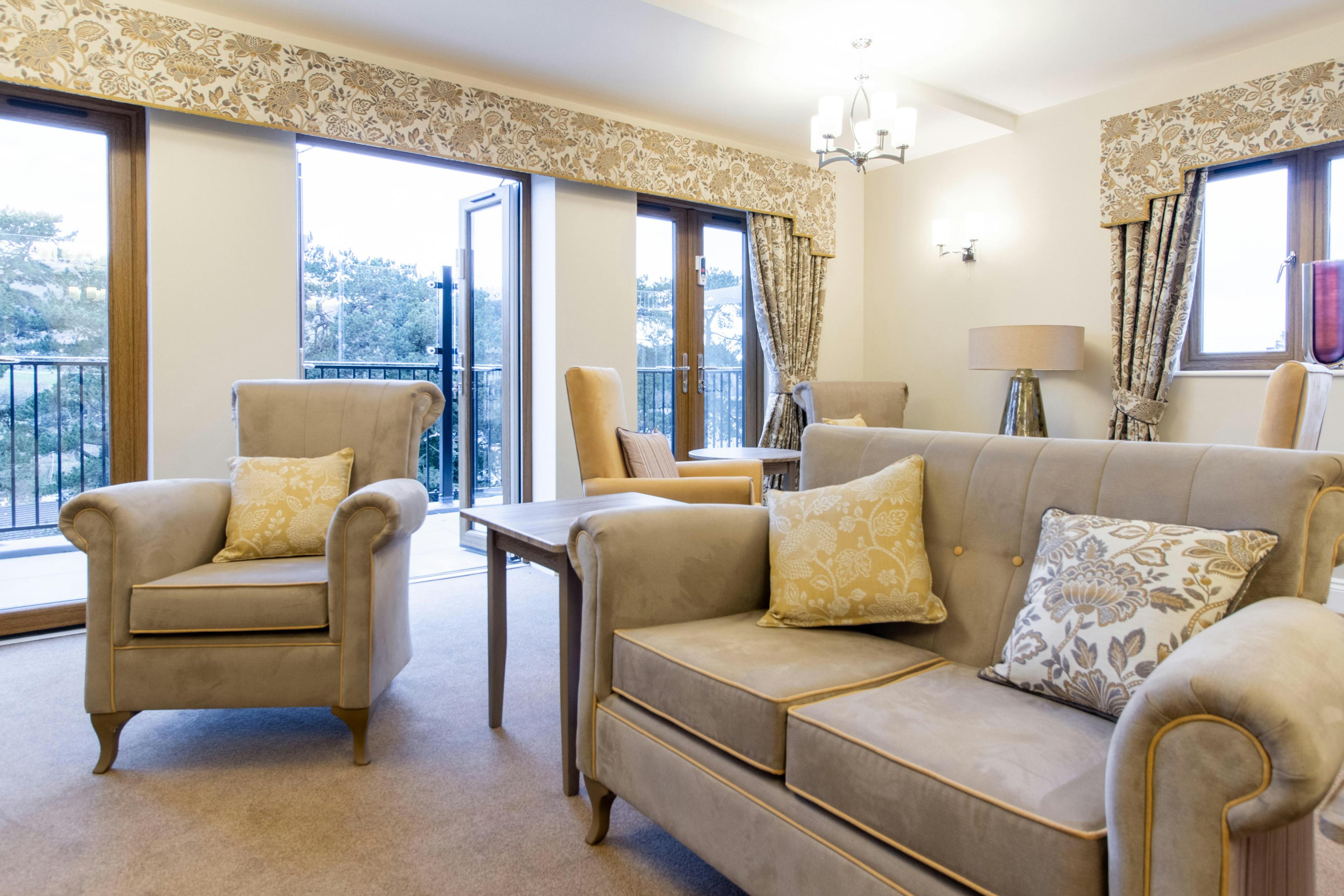 Communal Lounge at The Hollies Care Home in Dursley, Gloucestershire