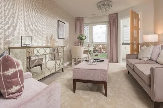 Lounge at Mill Gardens and Farnham House Retirement Apartment in Leicester, Leicestershire