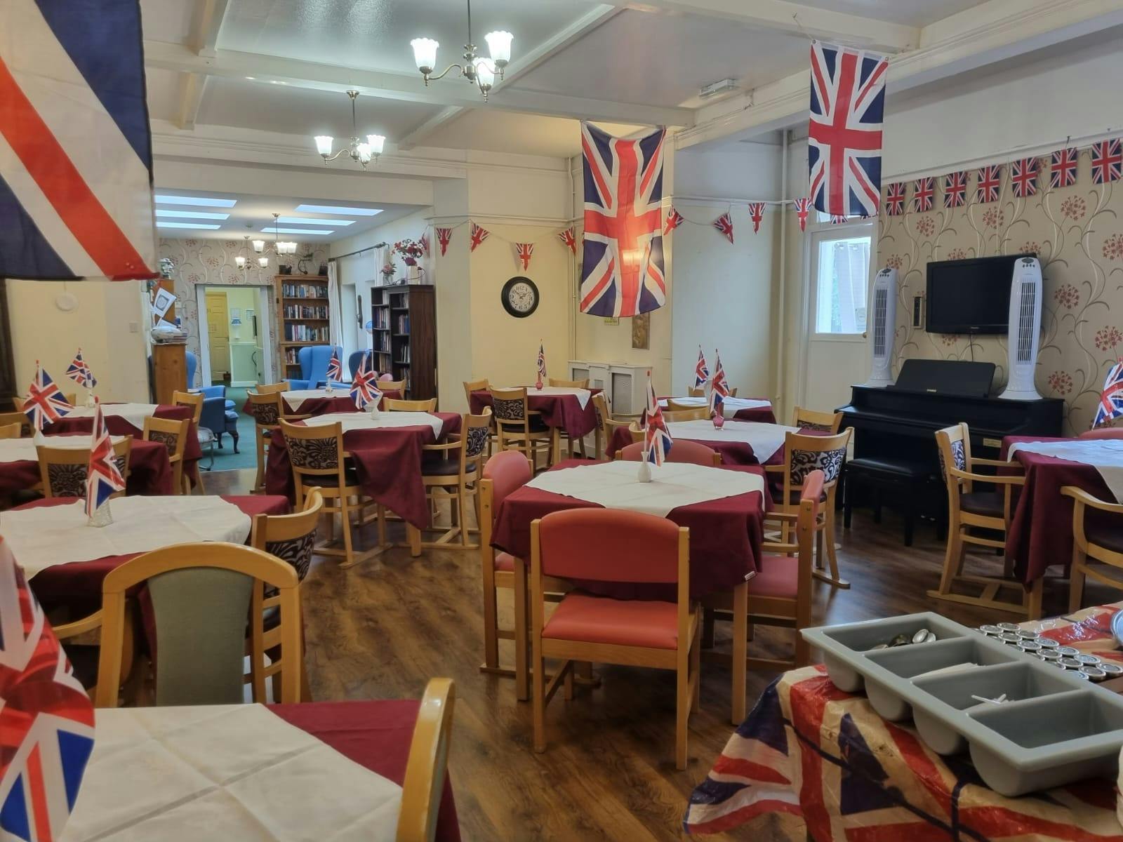 Dining area of Moors Park care home in Teignmouth, Devon