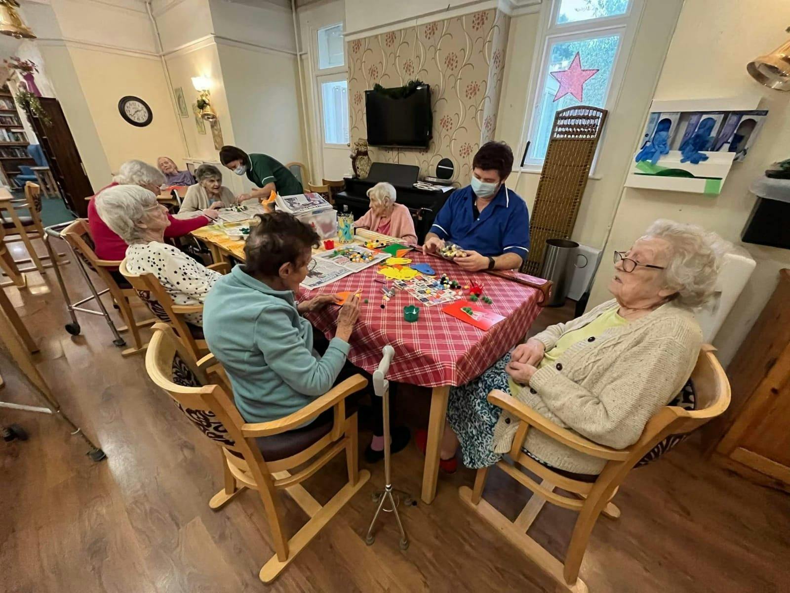 Activity room of Moors Park care home in Teignmouth, Devon