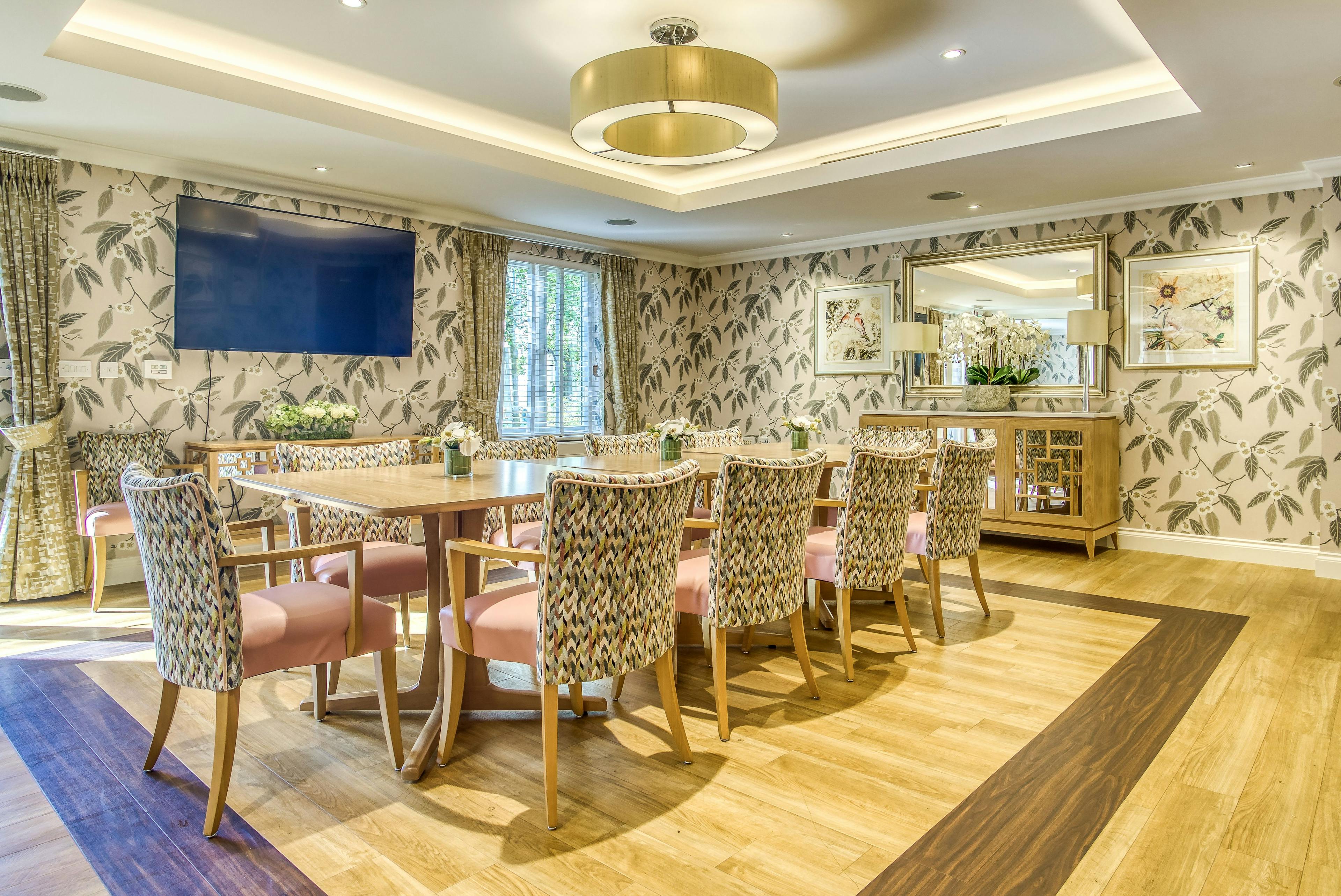 Dining area of Northampton care home in Northampton, East Midlands