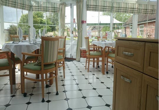 Dining area at Nyton House Residential Care Home, Chichester, West Sussex