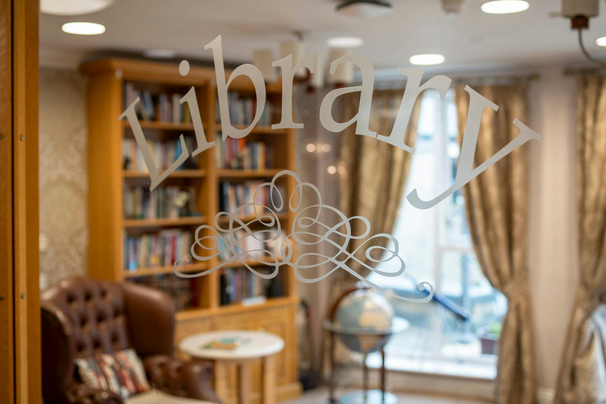 Library at Goodson Lodge in Care Home in Trowbridge, Wiltshire