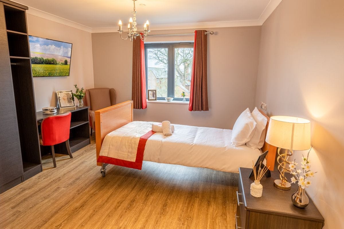 Bedroom of Wytham House care home in Oxfordshire