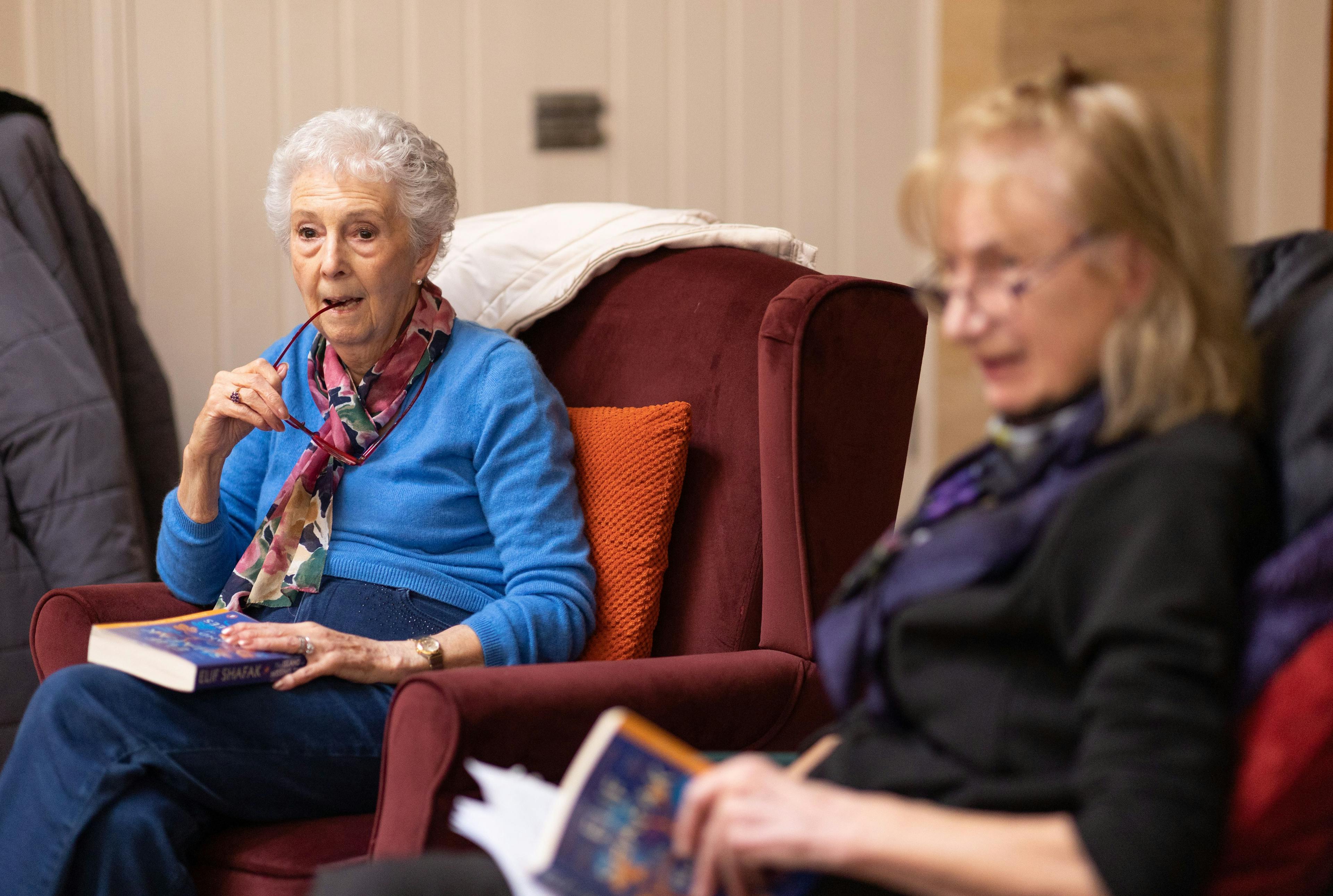 Older women reading together