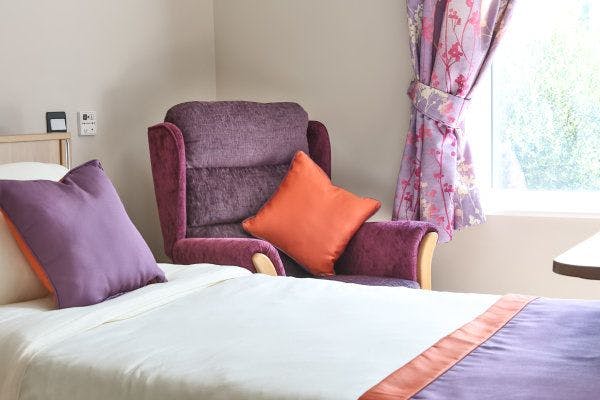 Bedroom at Longlands Care Home in Oxford, Oxfordshire