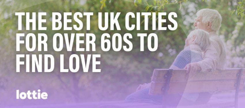 A graphic with the title "The Best UK Cities for Over 60s to Find Love"