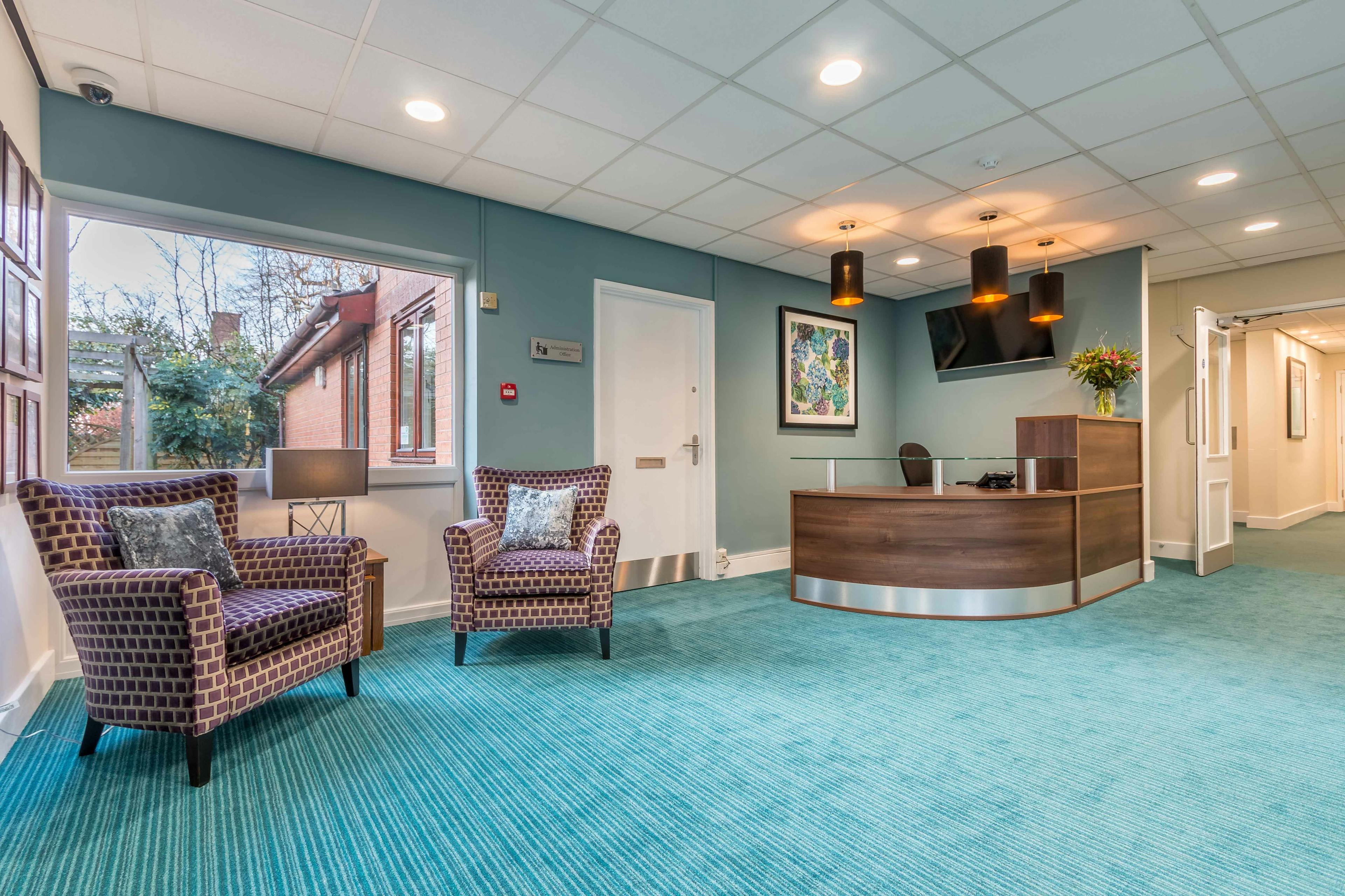 Reception at Overslade House Care Home in Rugby, Warwickshire