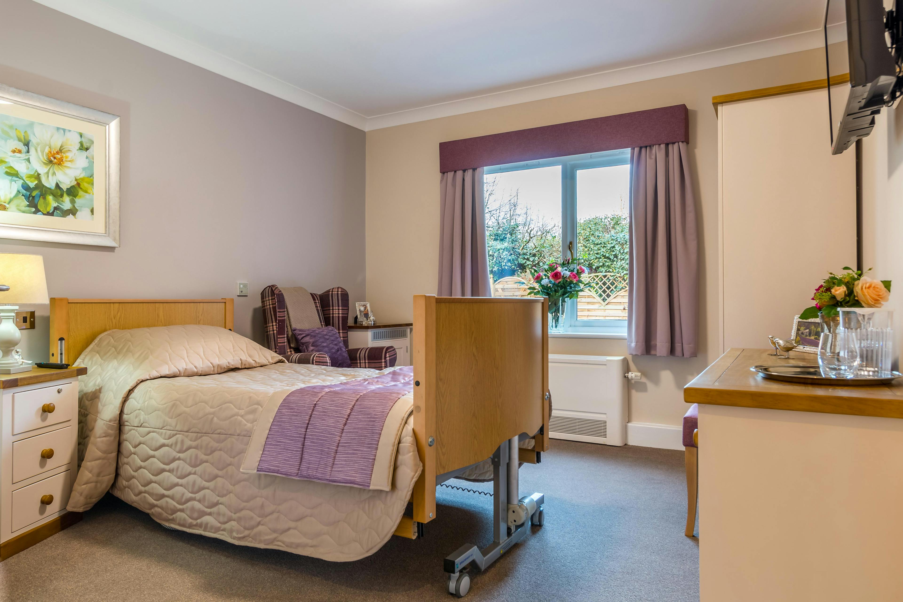 Bedroom at Overslade House Care Home in Rugby, Warwickshire