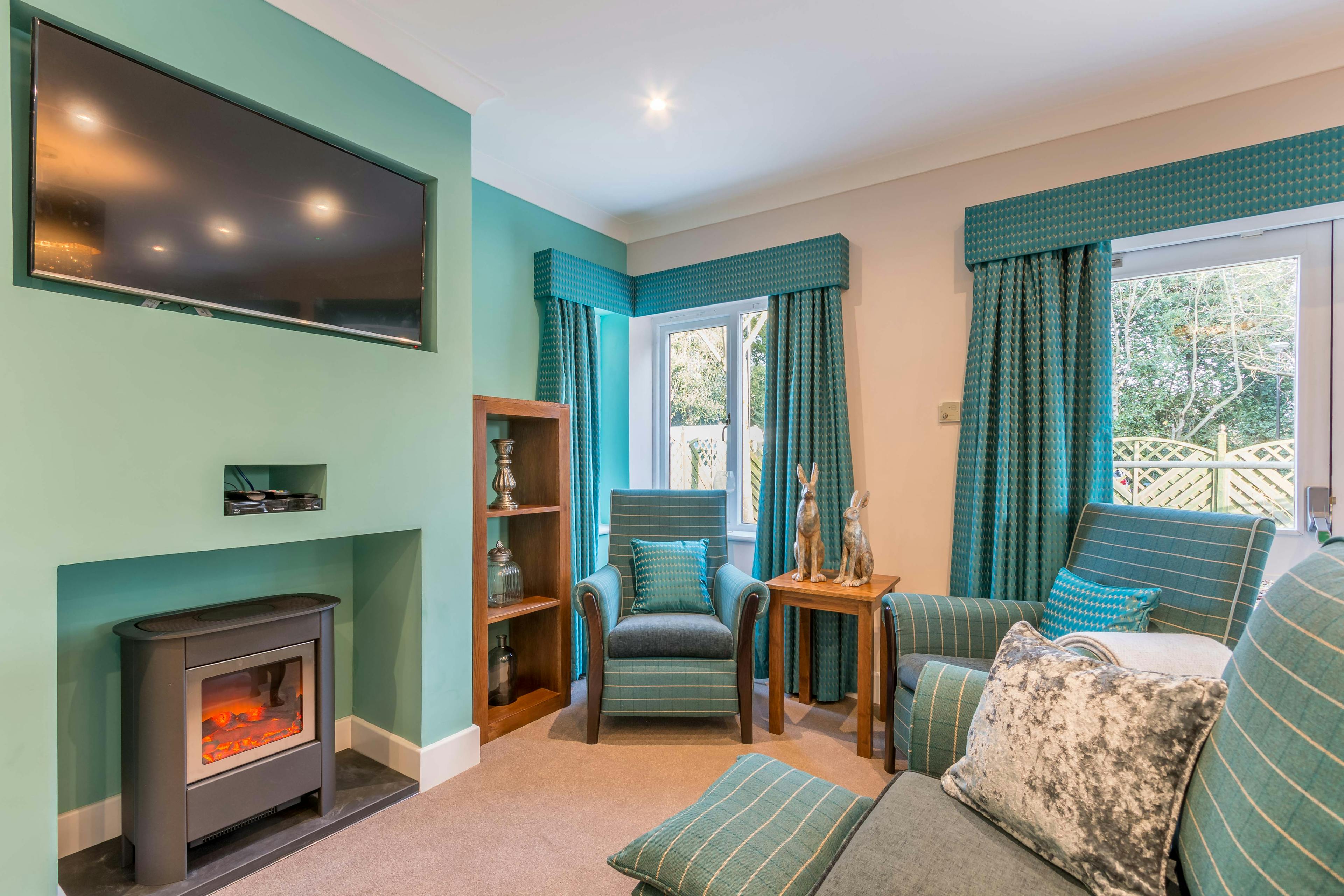 Communal Lounge at Overslade House Care Home in Rugby, Warwickshire