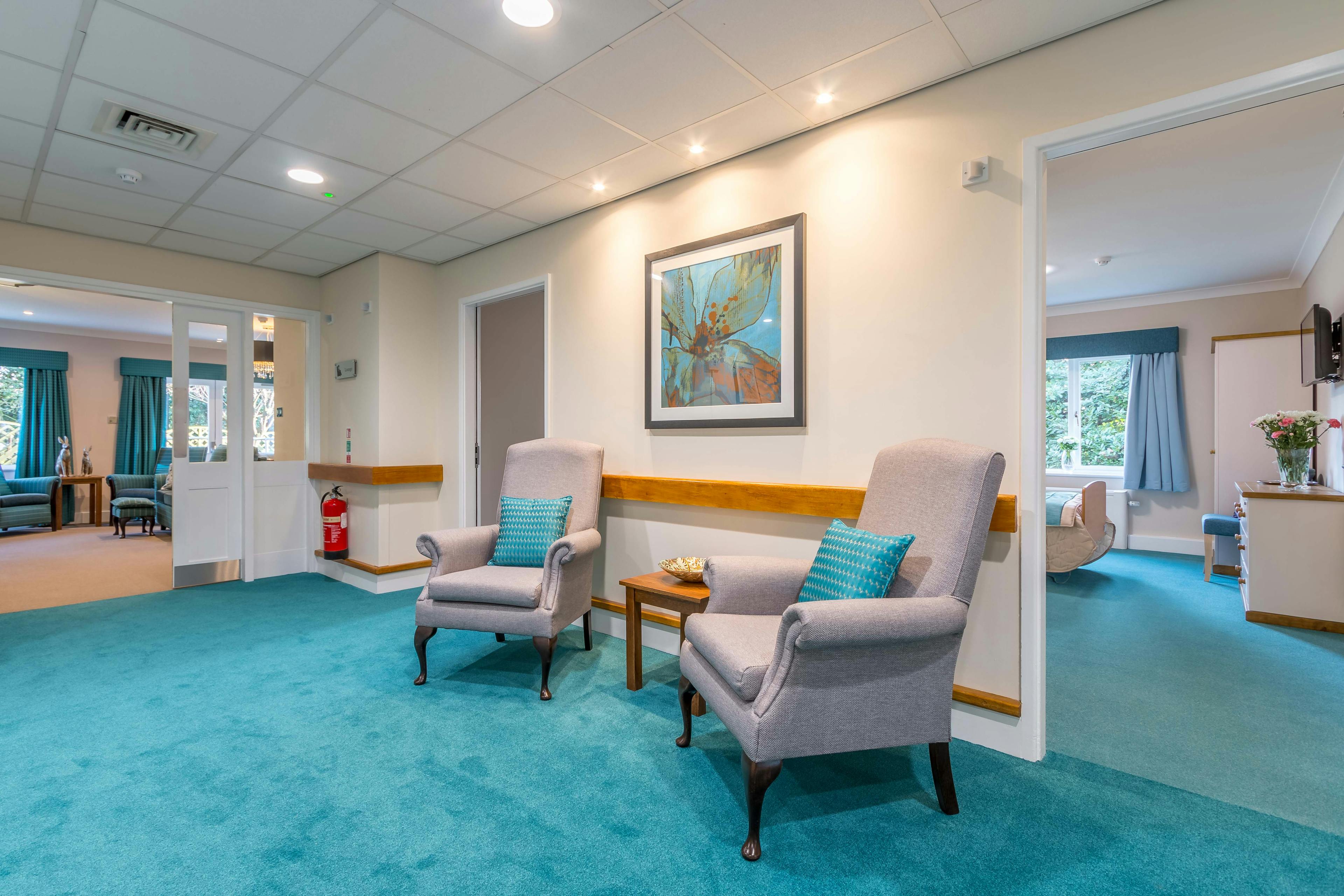 Hallway at Overslade House Care Home in Rugby, Warwickshire