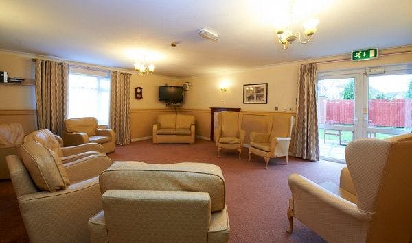 Lounge of Paisley Court care home in Liverpool, Merseyside
