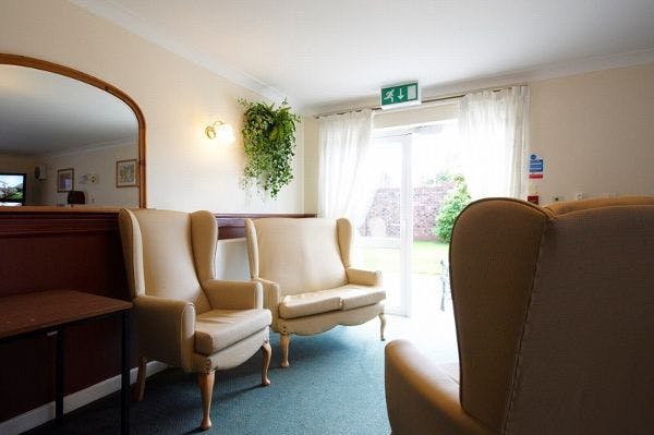 Lounge of Paisley Court care home in Liverpool, Merseyside