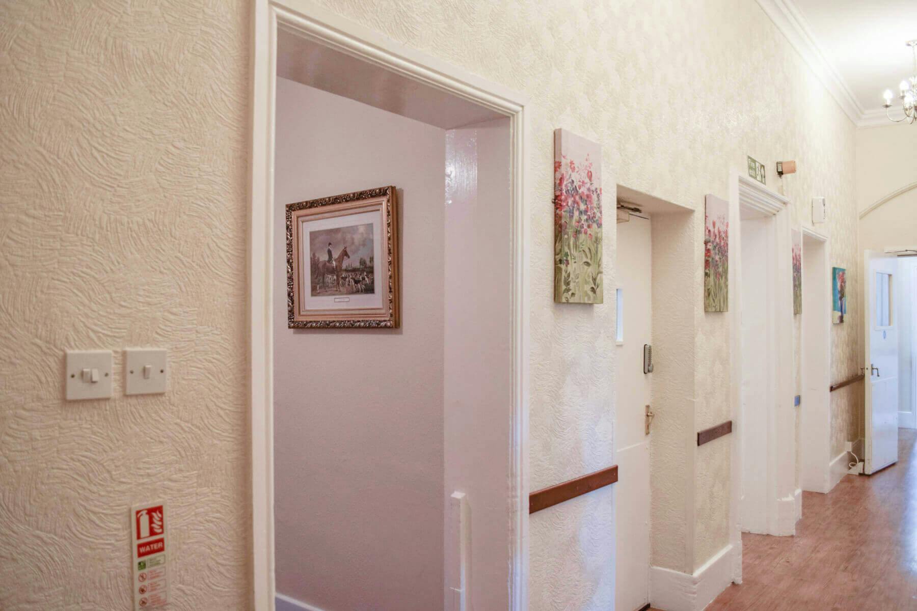 Hallway of Park House care home in Bewdley, West Midlands