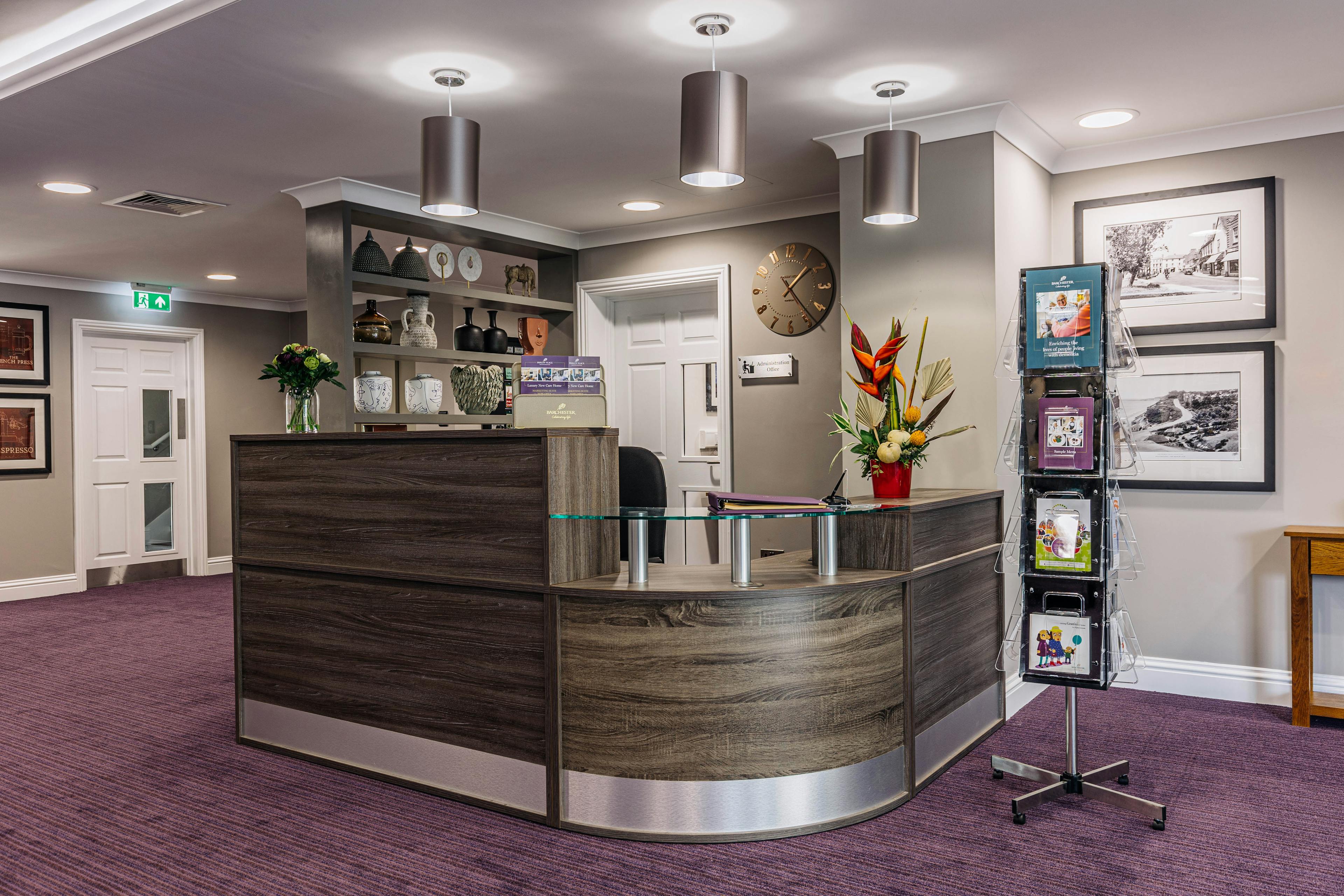 Reception at Parley Place Care Home in Ferndown, Dorset