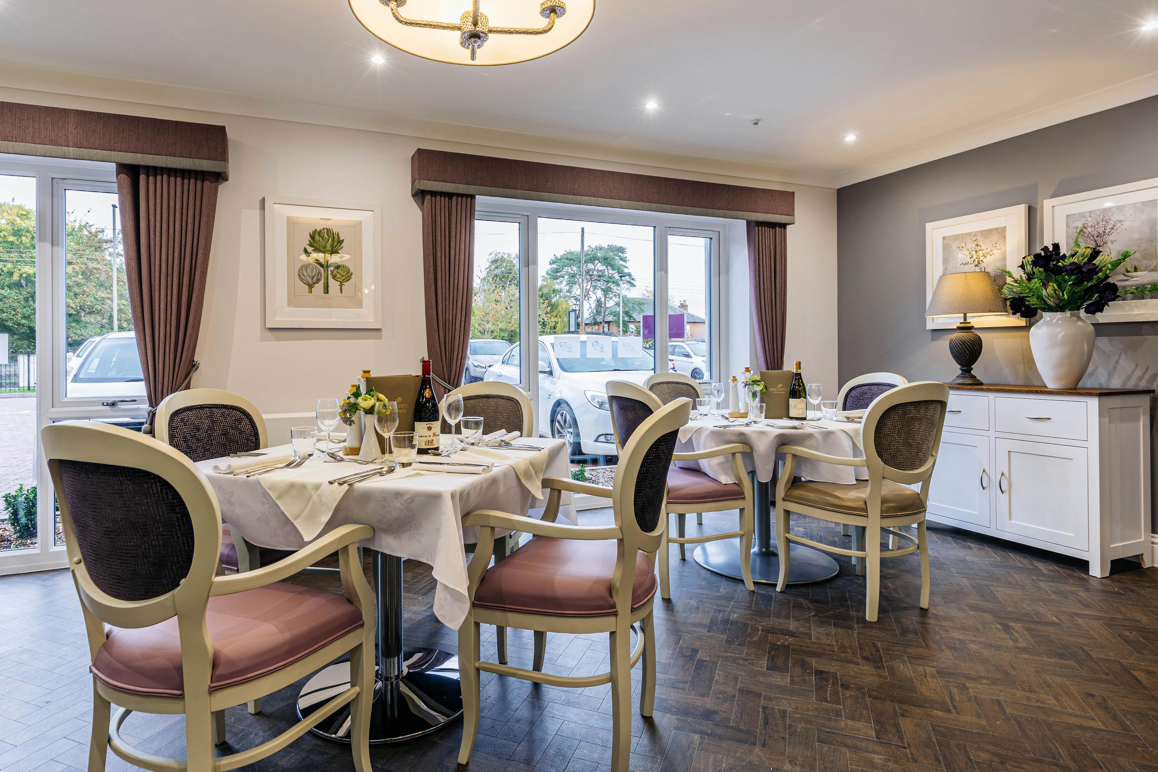 Dining Room at Parley Place Care Home in Ferndown, Dorset