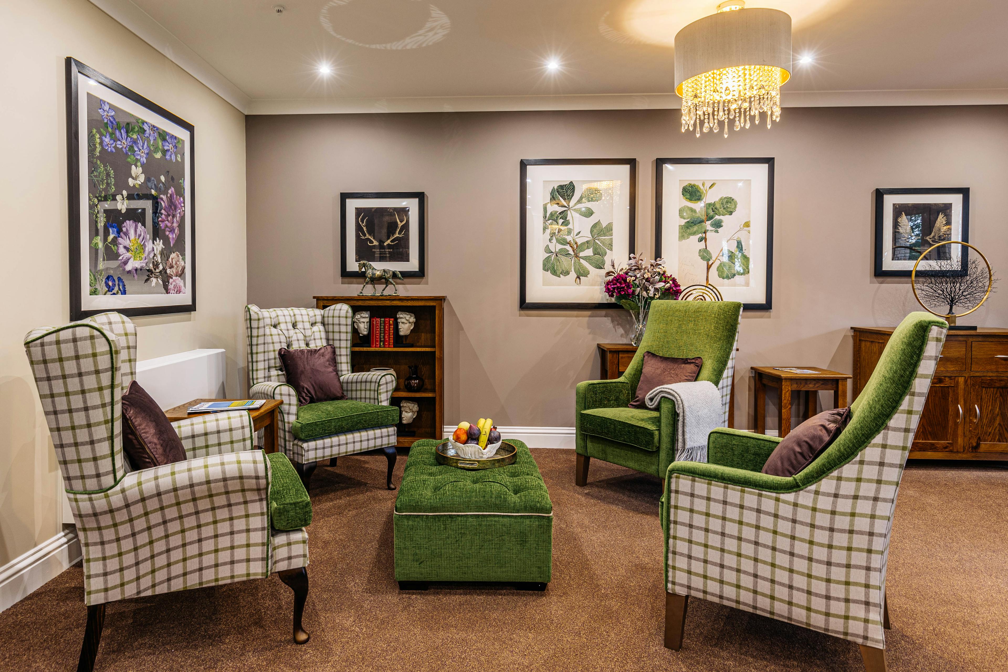 Communal Lounge at Parley Place Care Home in Ferndown, Dorset