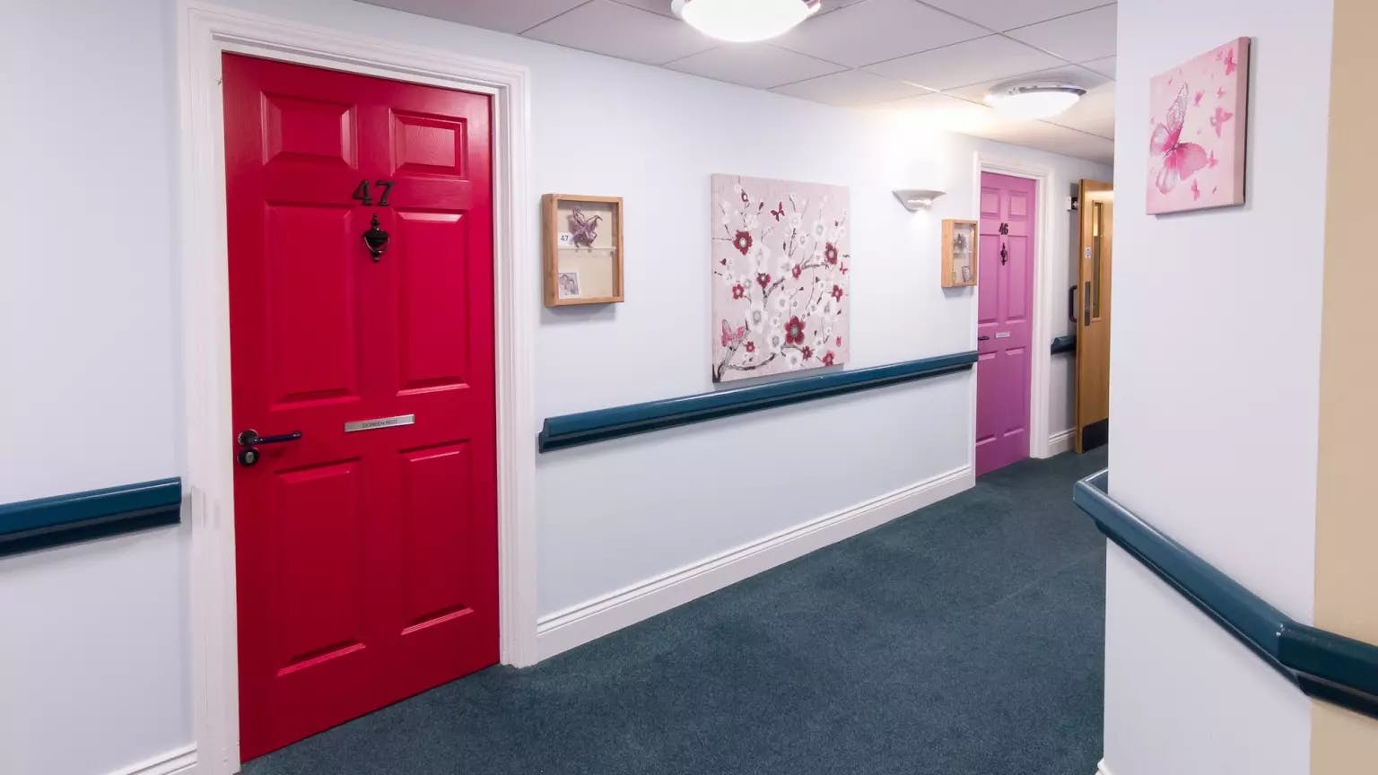 Hallway of Pinewood Lodge care home in Watford, Hertfordshire