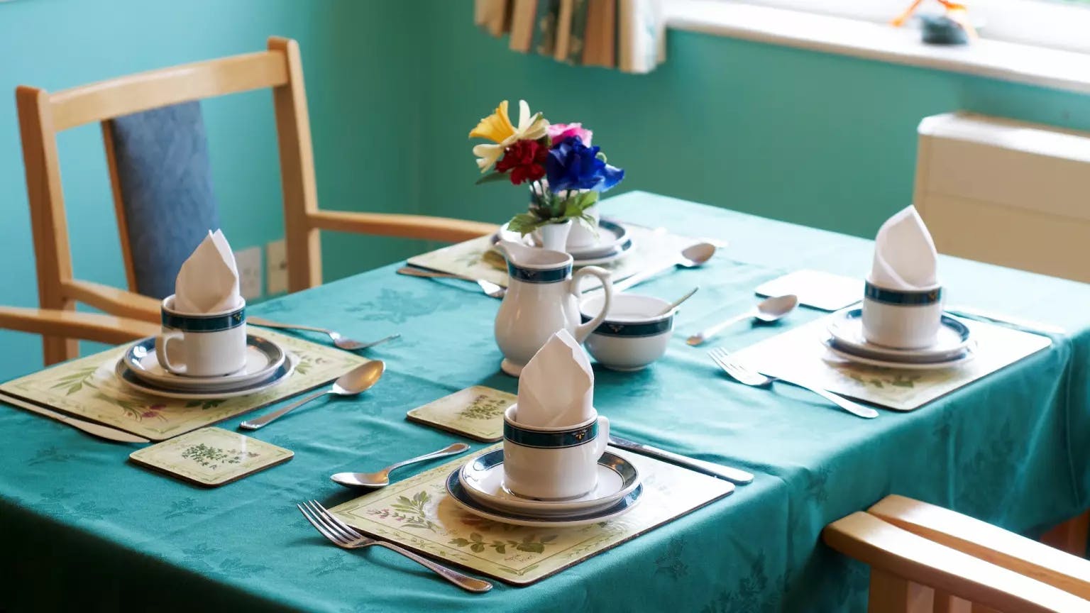 Dining room of Pinewood Lodge care home in Watford, Hertfordshire