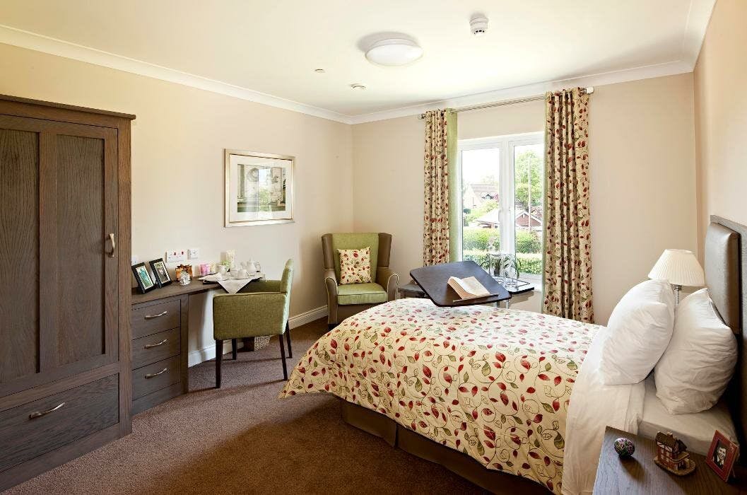 Bedroom at Prestbury House Care Home in Macclesfield, Cheshire